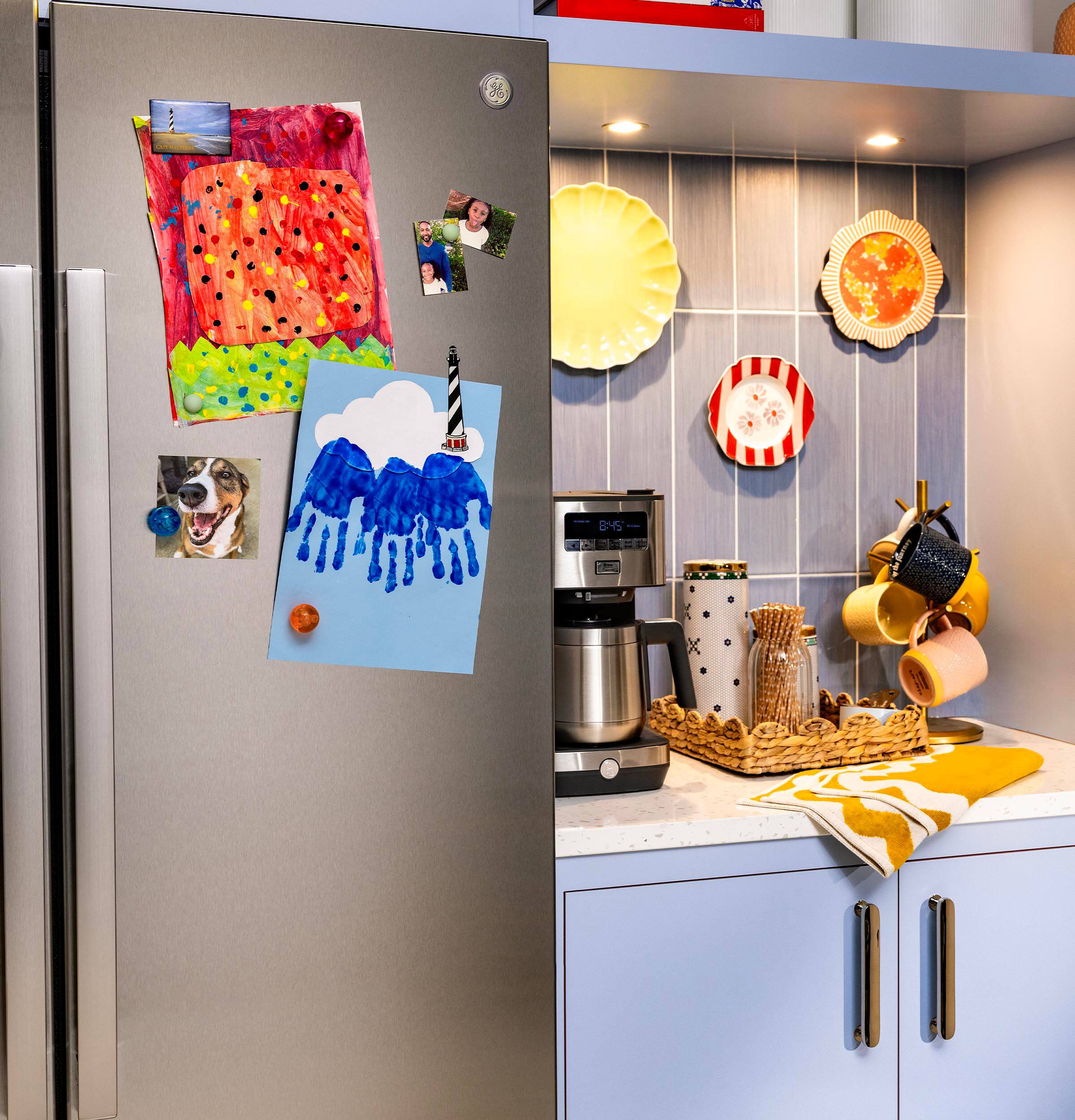 Alt View 17. GE - 27.7 Cu. Ft. Smart Side-By-Side Refrigerator with LED Light Walls and Extra Tall Dispenser - Stainless Steel.