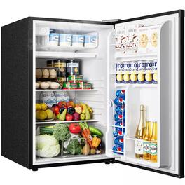 Euhomy - 4.4 Cu.Ft 2-Zone Mini Fridge - Single Reversible Door Compact Refrigerator, Low Noise for Dorm & Small Spaces - Black