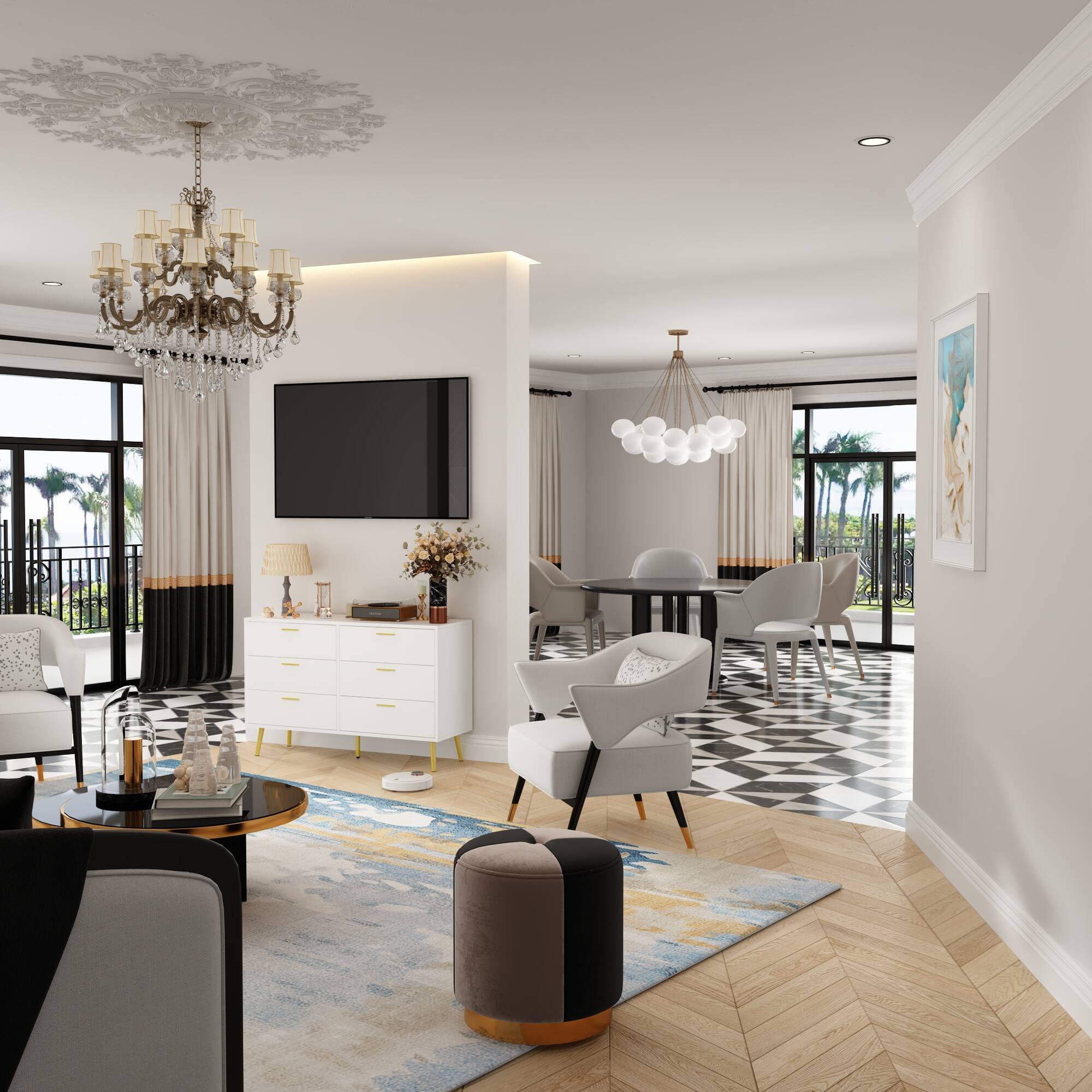 Alt View 8. FUFU & GAGA - FUFU&GAGA 6 - Drawer Double Dresser - Elevated Storage for Modern Living - White.