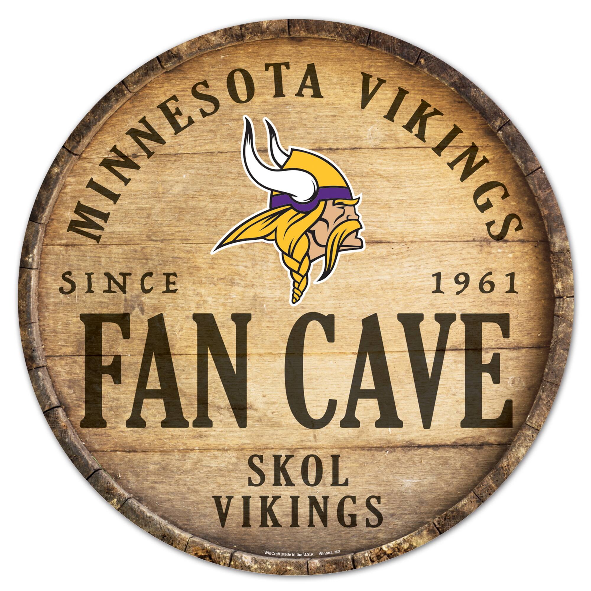 Minnesota Vikings 14'' Circular Wood Sign