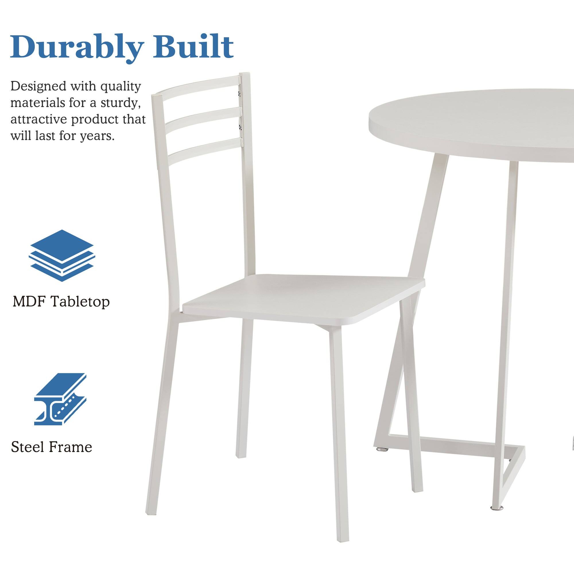Durably Built

Designed with quality materials for a sturdy, attractive product that will last for years.

MDF Tabletop

Steel Frame