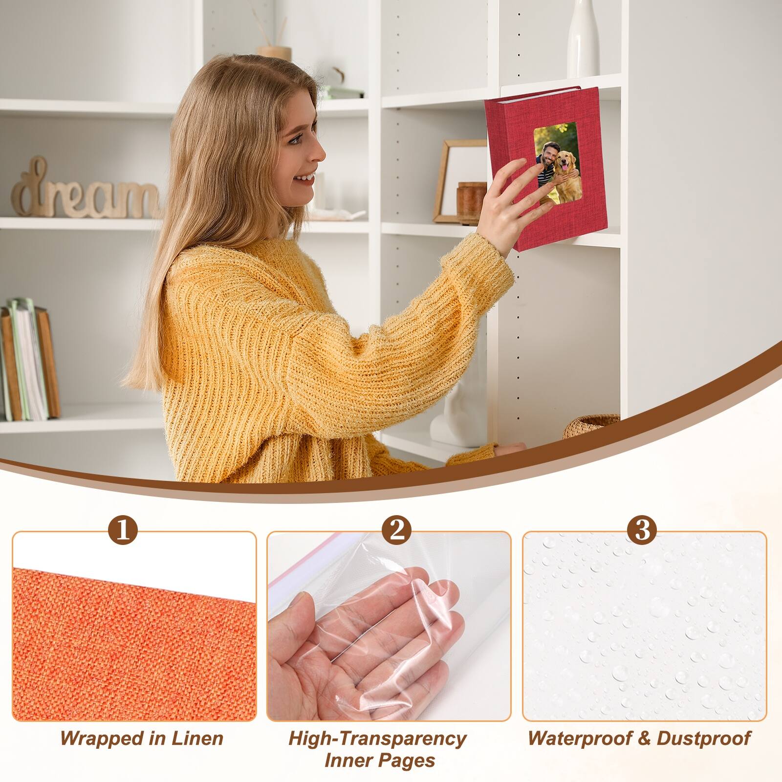 1. Wrapped in Linen
2. High-Transparency Inner Pages
3. Waterproof & Dustproof