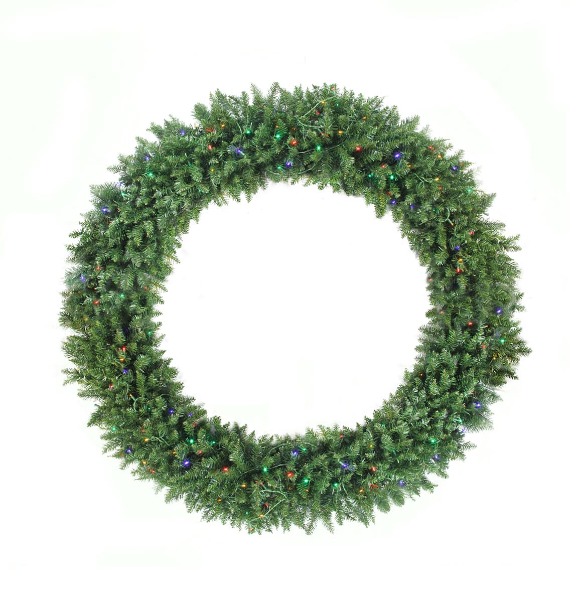 Northlight - Pre-Lit Buffalo Fir Commercial Artificial Christmas Wreath - 6' - Multi LED Lights - Green