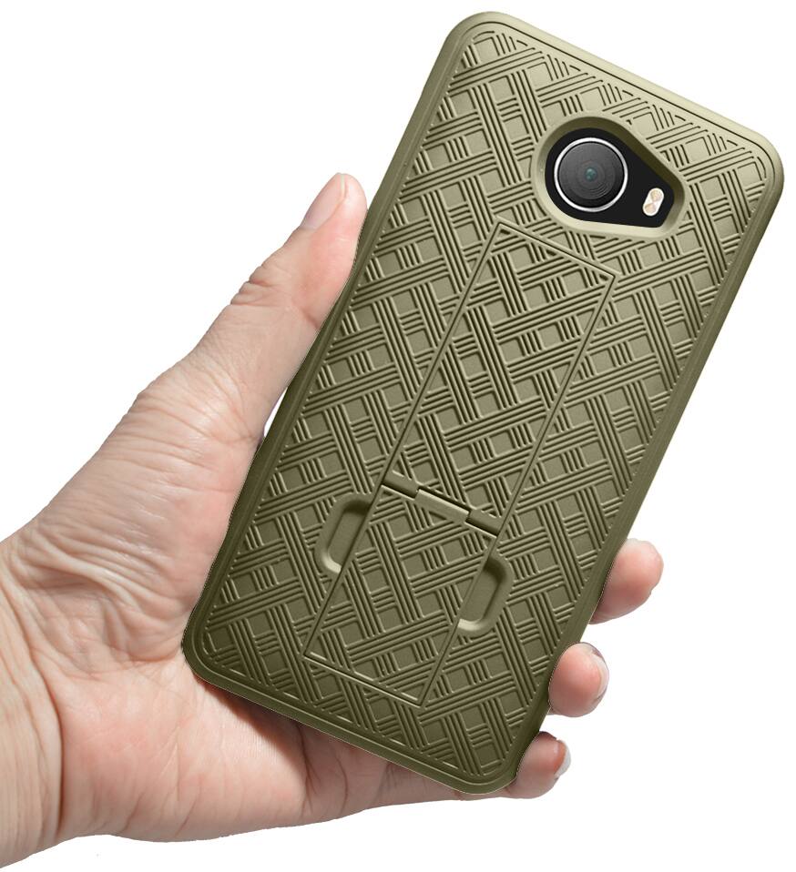 Alt View 6. Nakedcellphone - Slim Case with Kickstand for Jitterbug Smart2 - Gold.