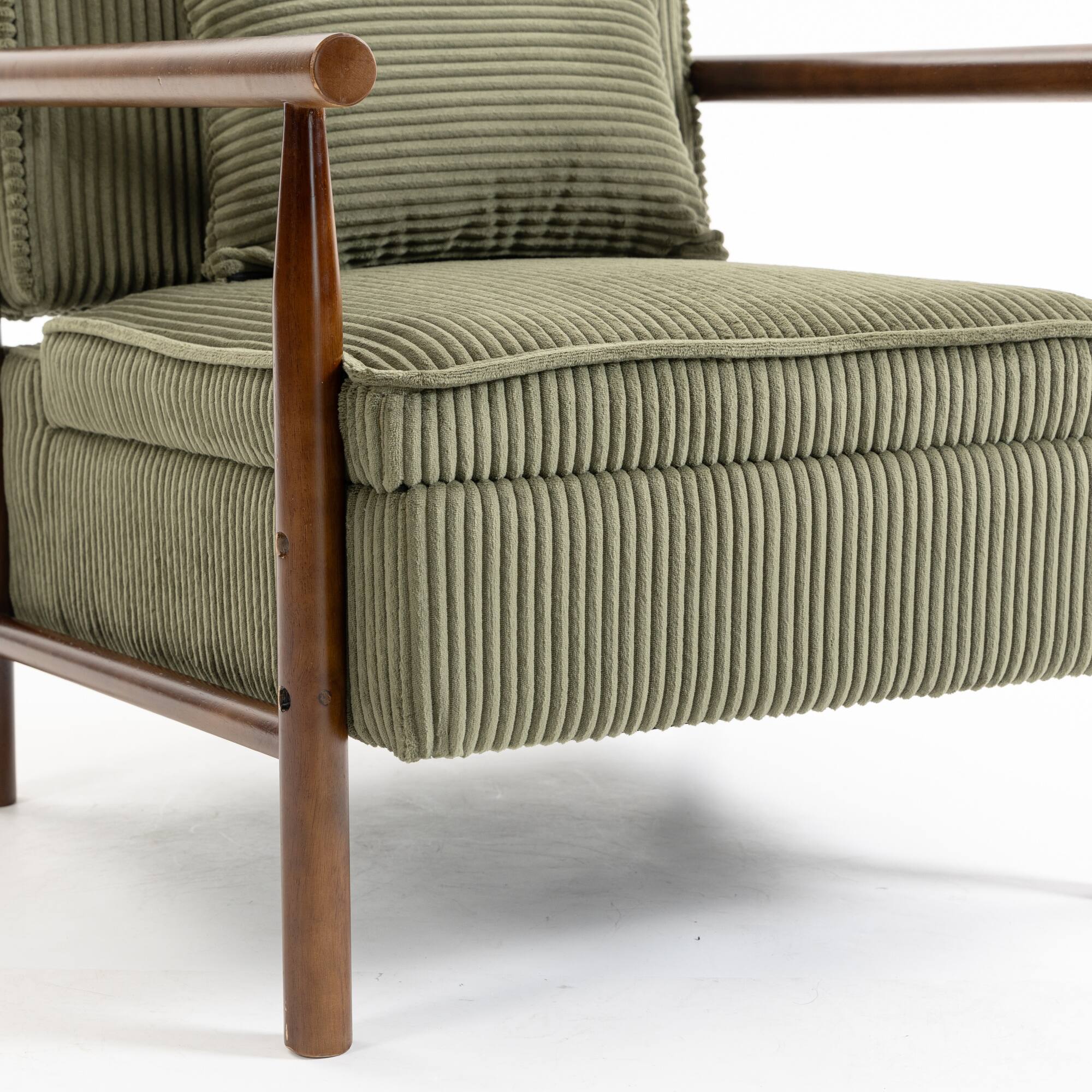 Alt View 4. GOODSILO - Modern Upholstered Accent Armchair with Hidden Storage and Waist Support Cushion for Living Room Bedroom - Antique Green.