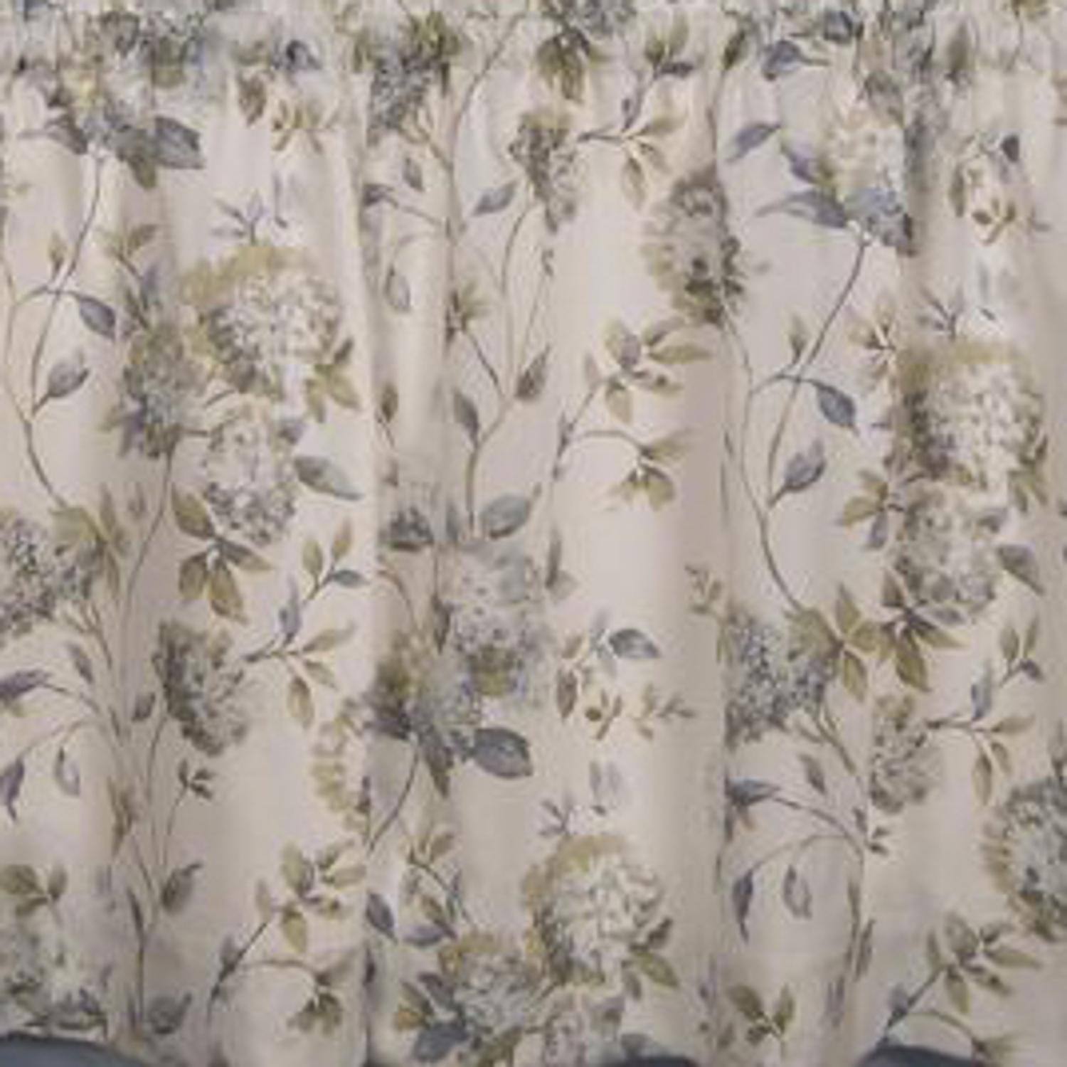 Left. Ellis Curtain - Ellis Curtain Abigail Design Printed Room Darkening 2-Piece Window Rod Pocket Pair Set With 2 Tiers - 56x36" Porcelain - Porcelain.