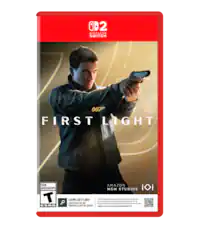 D 02 NINTENDO SWITCH. 007 FIRST LIGHT TEEN ADOLESCENTS T ESRB AMAZON MGM STUDIOS i iDI GAME-KEY CARD 75 8 Fu game download nternet required Lae bock La jeu requiert un telechargement via internet de 15 Go CARTE CLE DE JEU d juego requiere un descargo de 5 + travc de nternet TARJETA LLAVE DE JUEGO support.mintendo.com/switch2/gamekeycard