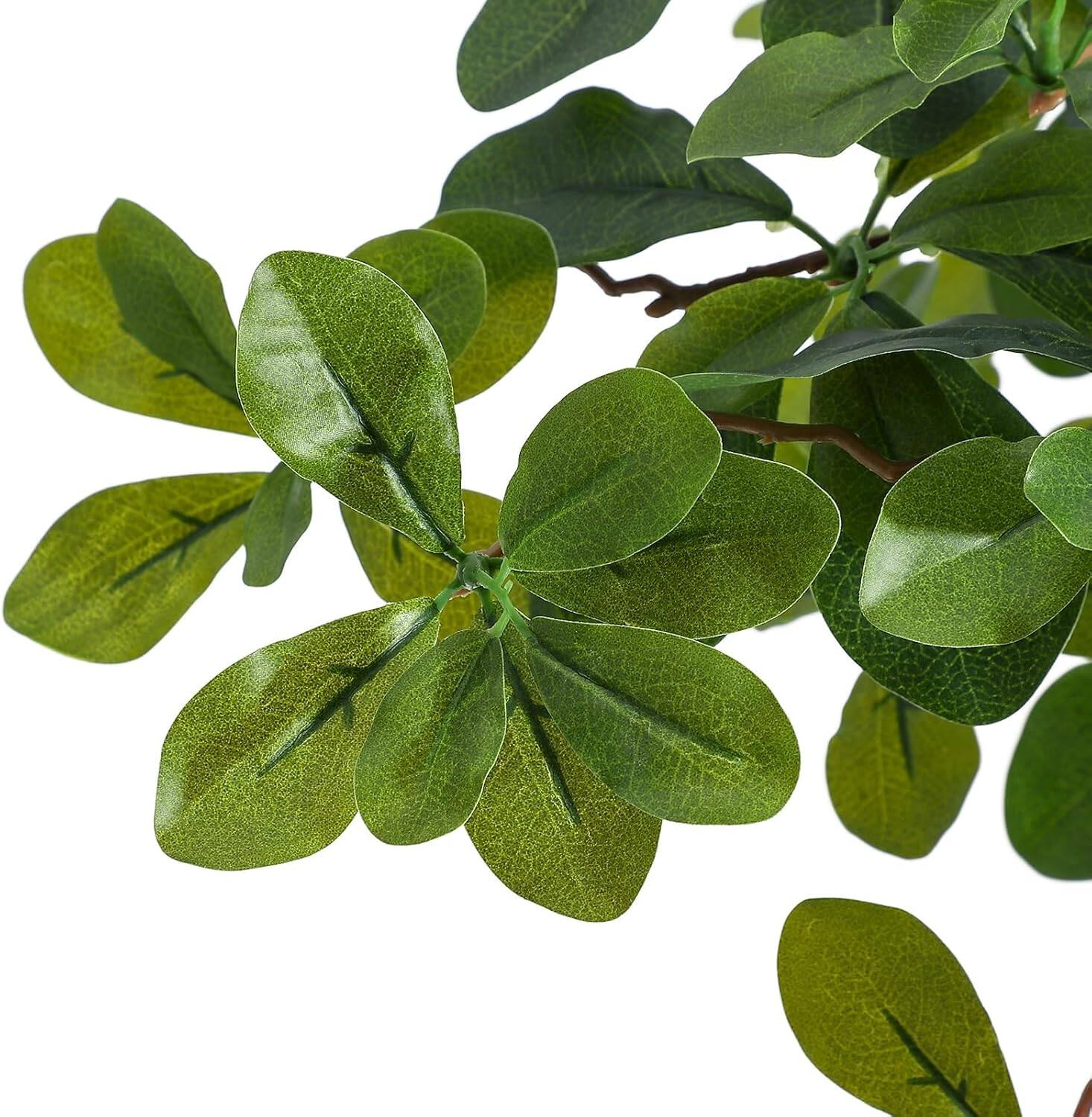 Alt View 2. Homhougo - 6FT Artificial Olive Tree with LED Lights – 800 Realistic Leaves & Handcrafted Trunk – Fake Indoor Tree for Home, - Green With Light.