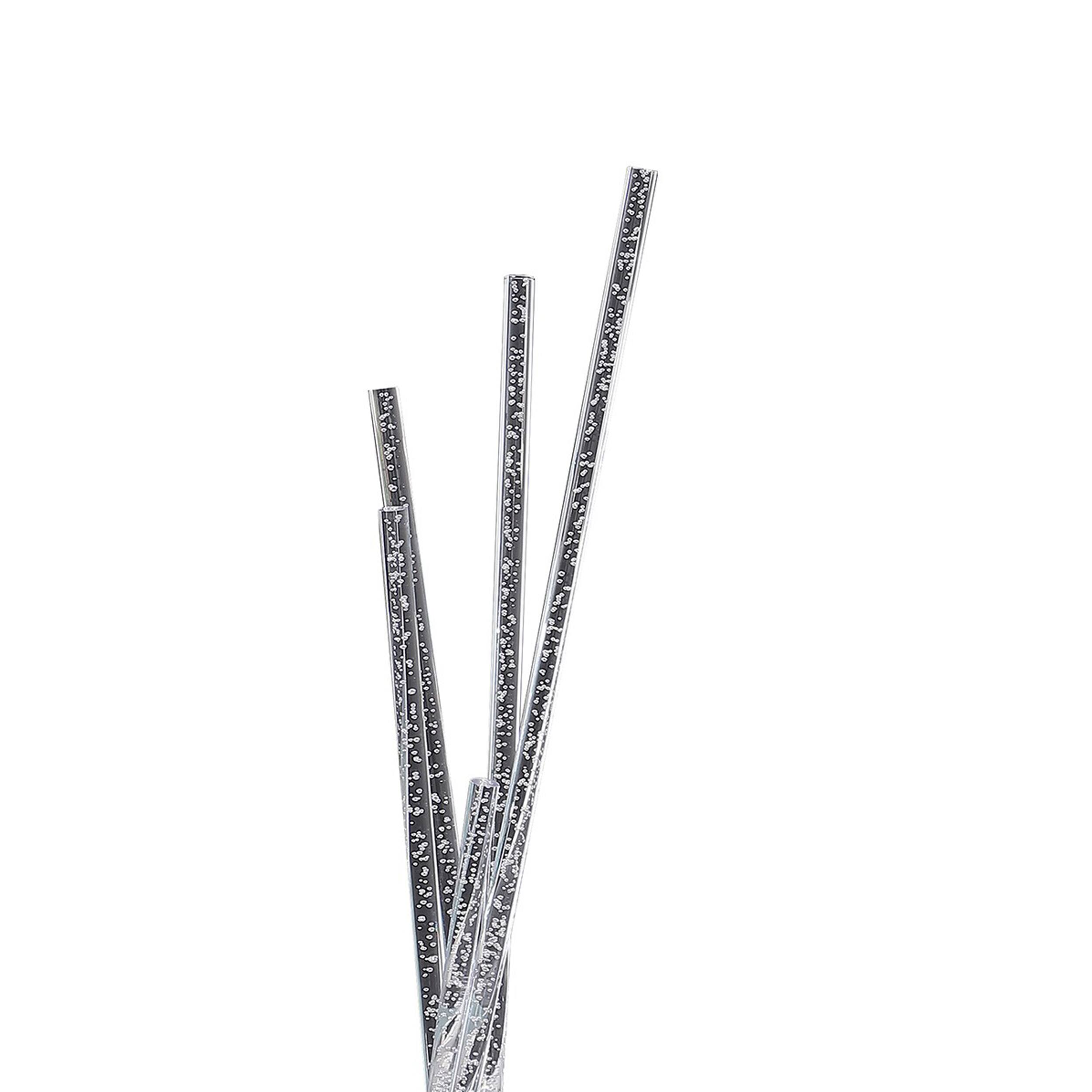 Left. Manhattan Lane - 49 Inch Floor Lamp, Five Lighting Rods, Strong Metal Base, Chrome.