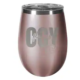 Great American Products - Calgary Flames 10oz. Rose Gold Wine Tumbler - Multicolor