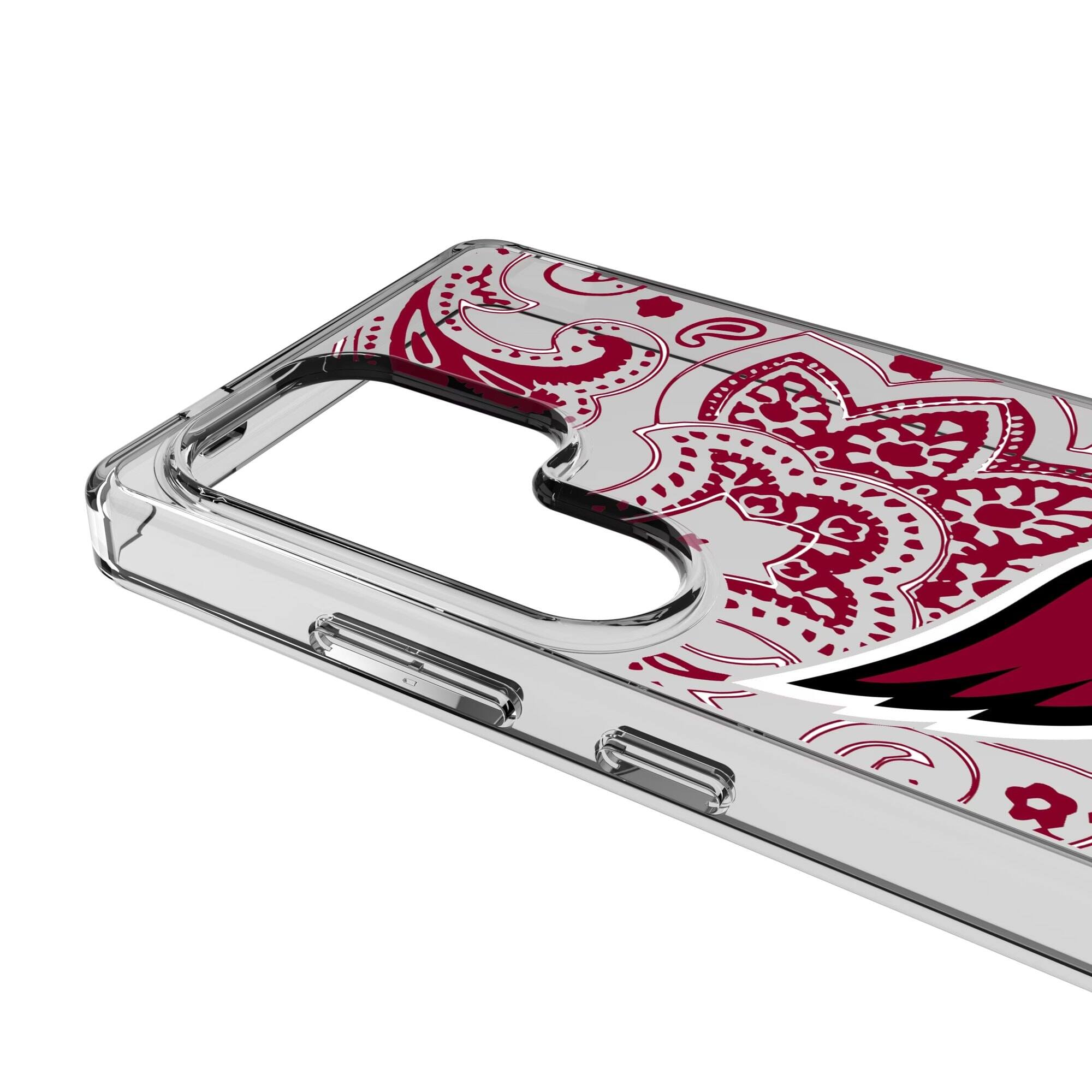 Alt View 2. Keyscaper - Arizona Cardinals Galaxy Clear Paisley Design Case - S23 - Multicolor.