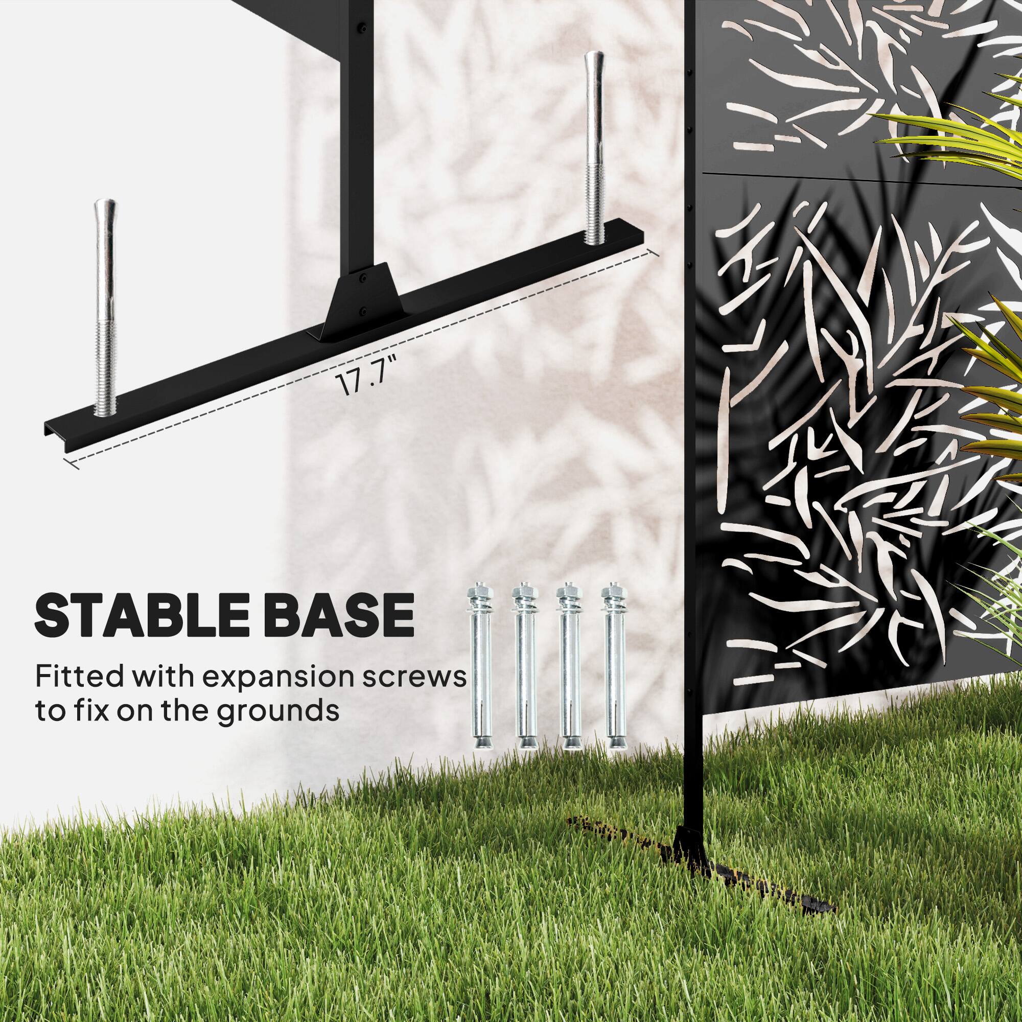 17.7" STABLE BASE  
Fitted with expansion screws to fix on the grounds