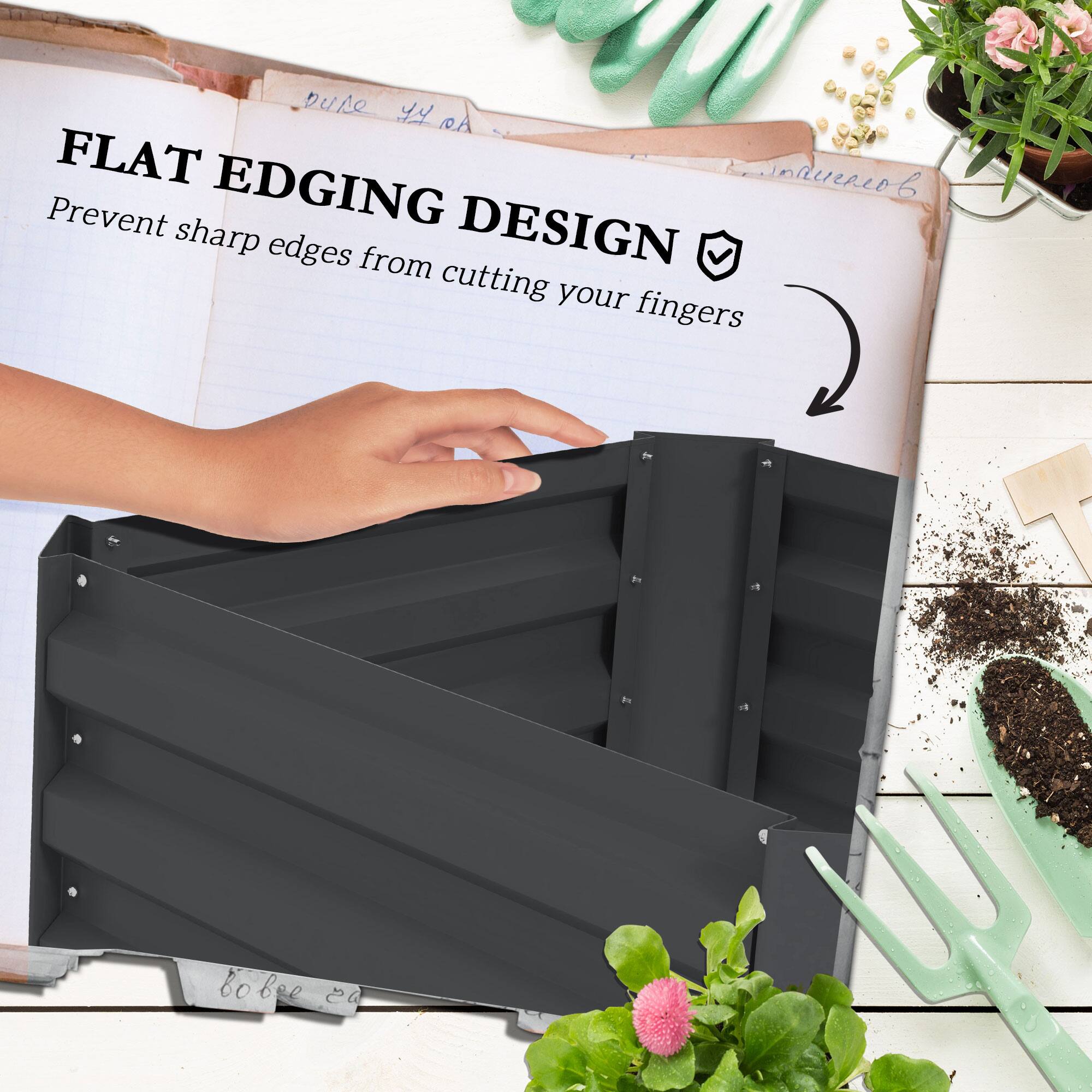 FLAT EDGING DESIGN  
Prevent sharp edges from cutting your fingers