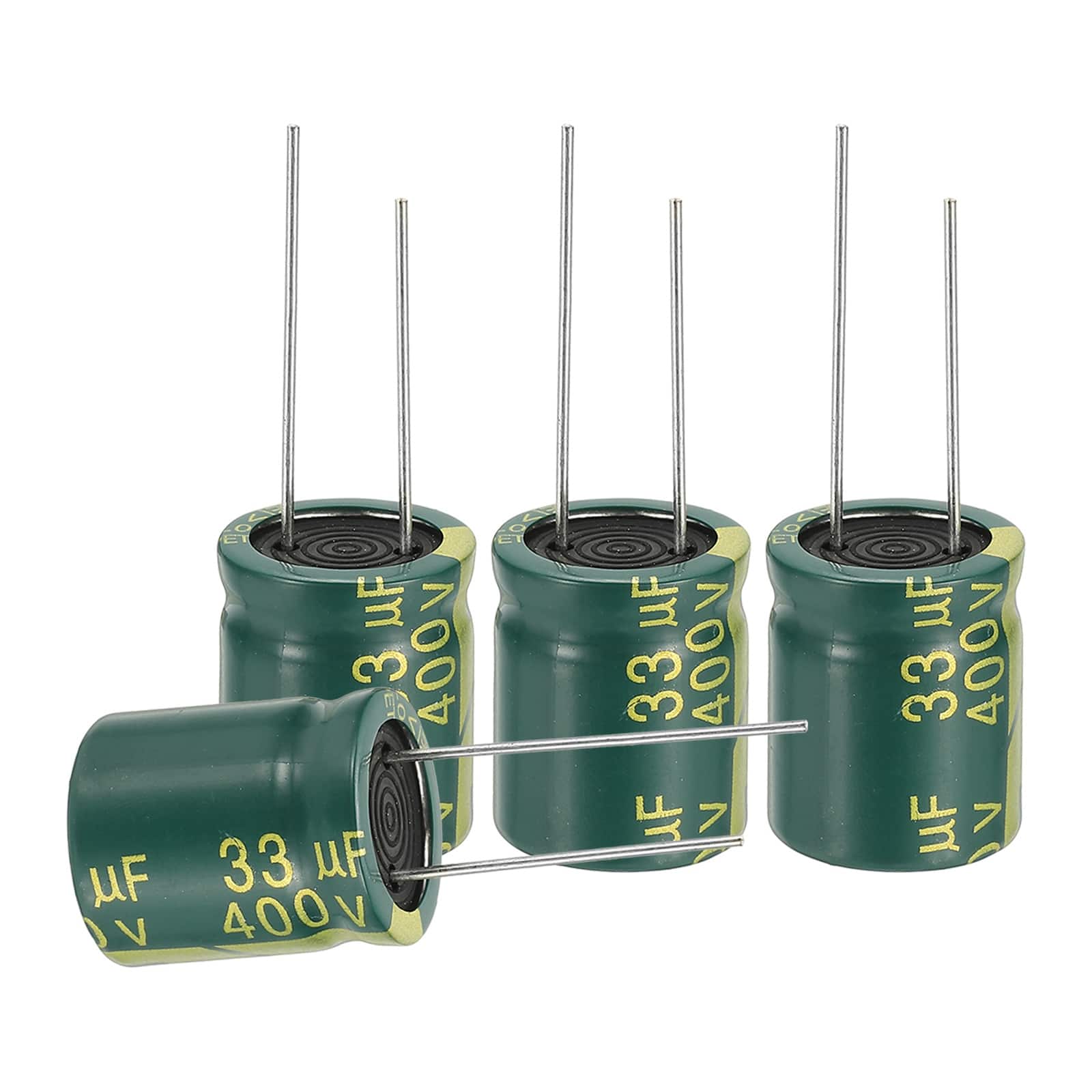 Unique Bargains - 33uF 400V 16x21mm Electrolytic Capacitor, High Frequency, Low Impedance, Radial Leads, 6pcs - Green price history on PriceWatchPro