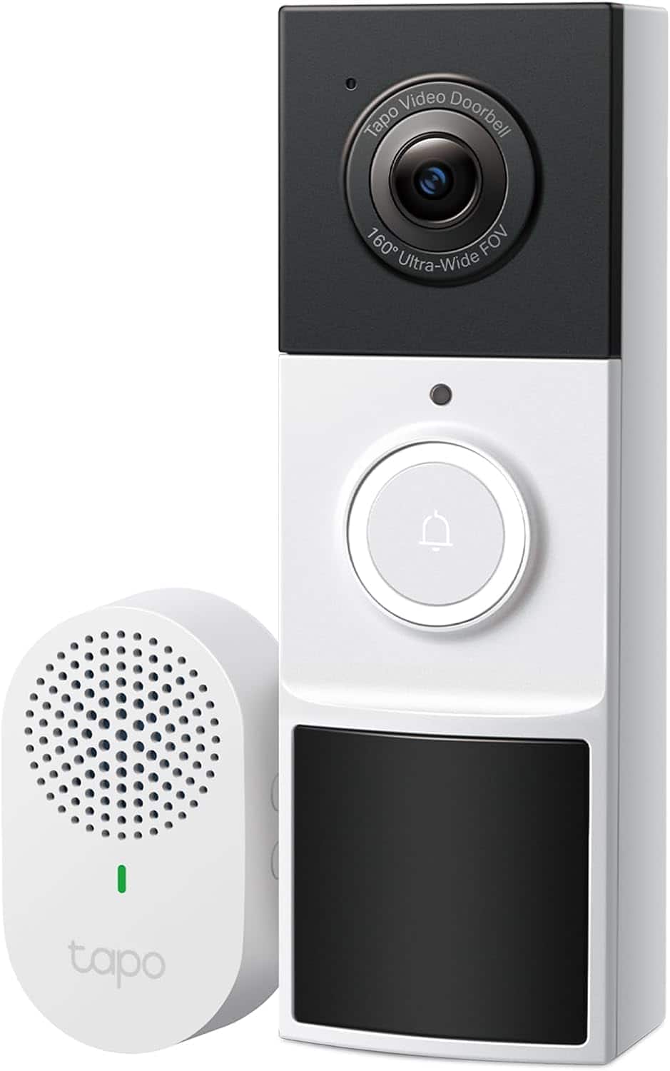 Schertz - TP-Link Smart Video Doorbell D210 – Wireless, 2K resolution, full-color night vision, spotlights, no monthly fee, 160° w - White