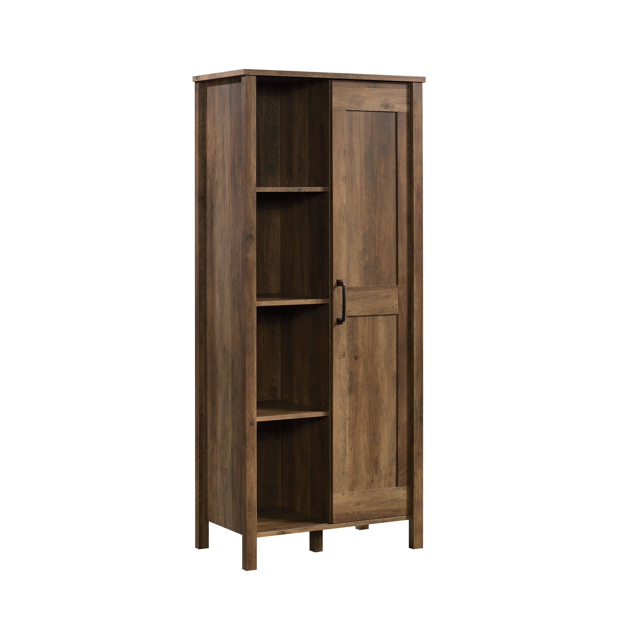 Sauder - Pine Sliding 2-Door Storage Cabinet - Brown - Front_Zoom