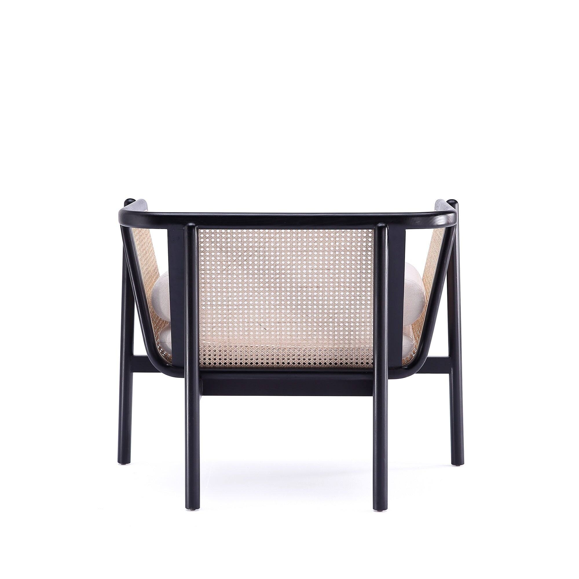 Alt View 3. Manhattan Comfort - Versailles Industry Chic Cane Wood Accent Armchair - Cream.