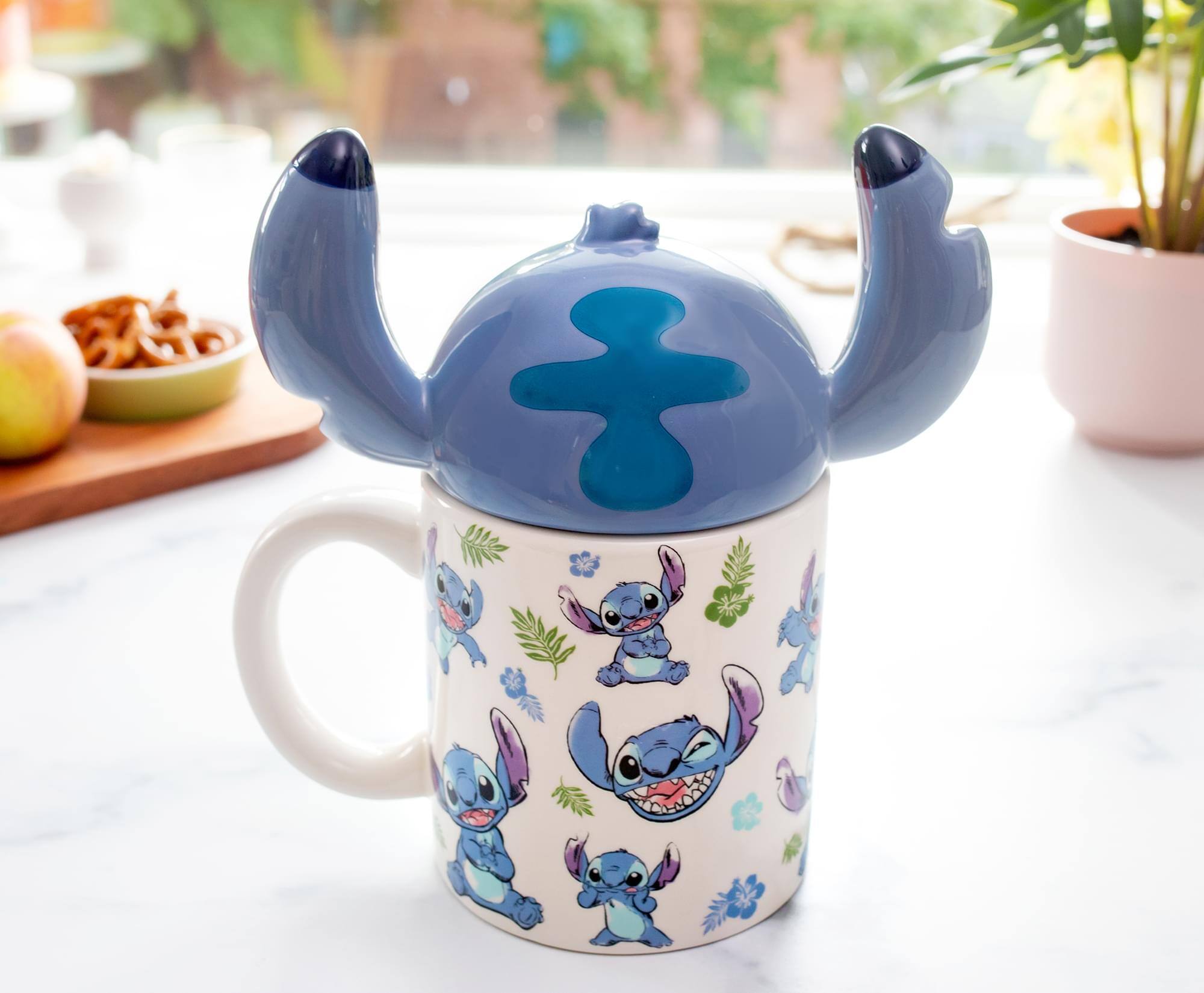 Alt View 4. Disney - Disney Lilo & Stitch Ceramic Mug With Sculpted Topper | Holds 18 Ounces - Blue.