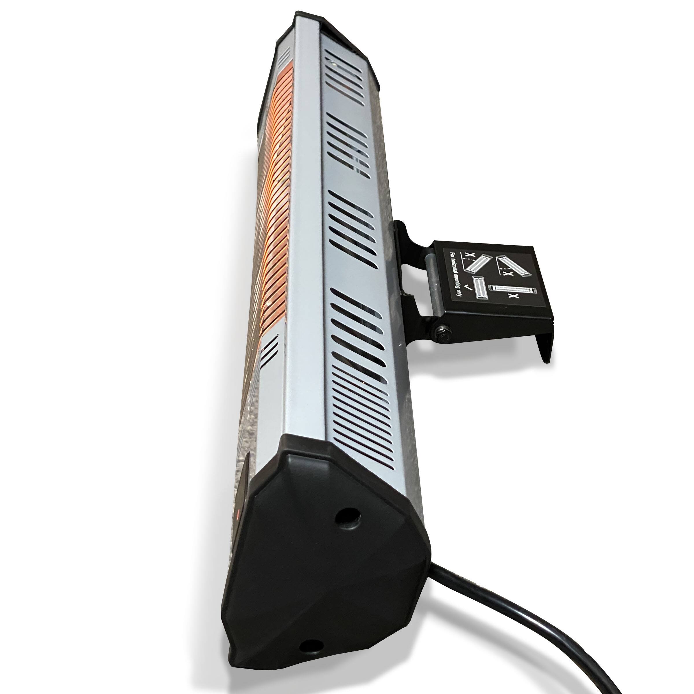 Left. Heat Storm - Tradesman 1500 Watt Weatherproof Infrared Heater, Remote - Gray/Black.