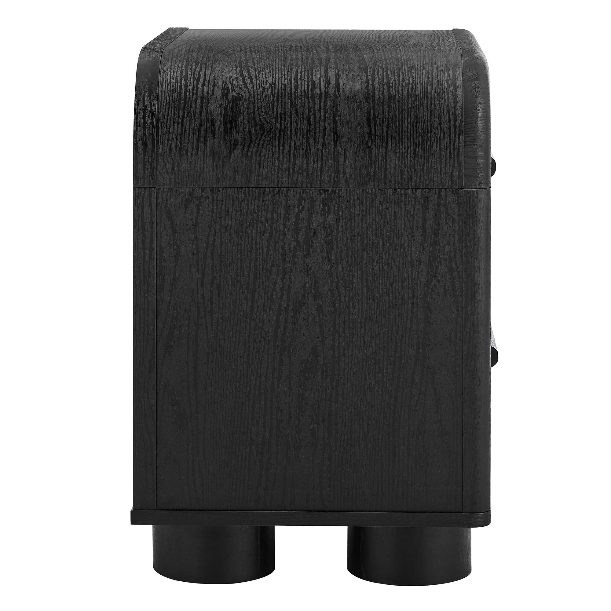 Alt View 4. Modway - Bellamy Curved 2-Drawer Nightstand by Modway - Black Oak.
