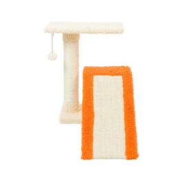 Armarkat - TwoLevel Platform Real Wood Scratcher W Sisal Carpet Ramp - Beige