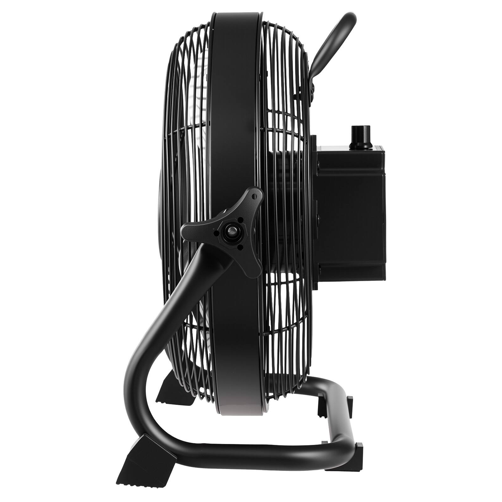 Alt View 5. VEVOR - 10 inch Rechargeable Battery Operated Camping Floor, High Velocity Portable Outdoor Fan, Metal, Copper Brushless Motor - Black.