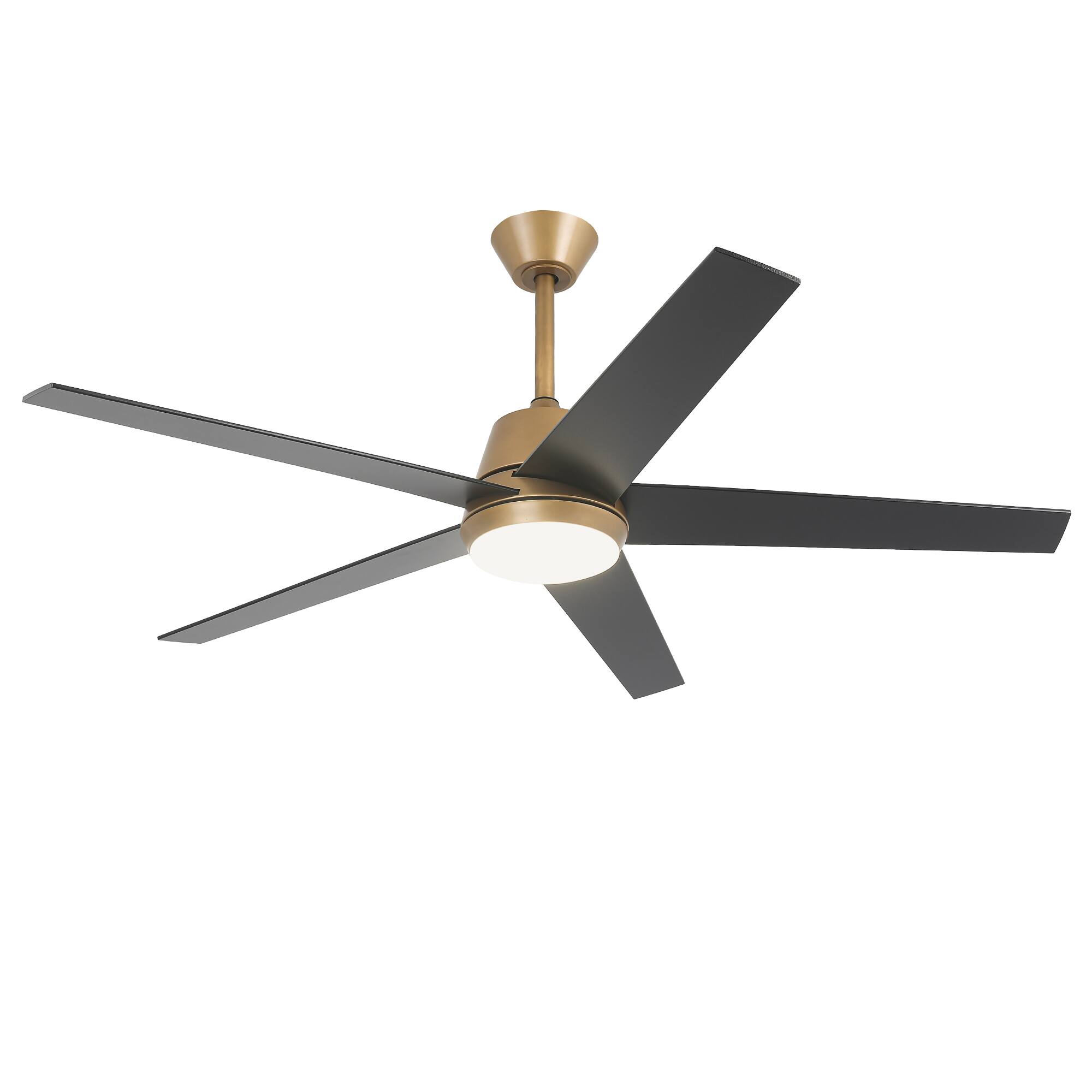 Alt View 5. Vaczon - 52" Transition Dimmable LED Smart Ceiling Fan with Light and App, Remote and Reversible Blades - Gold.