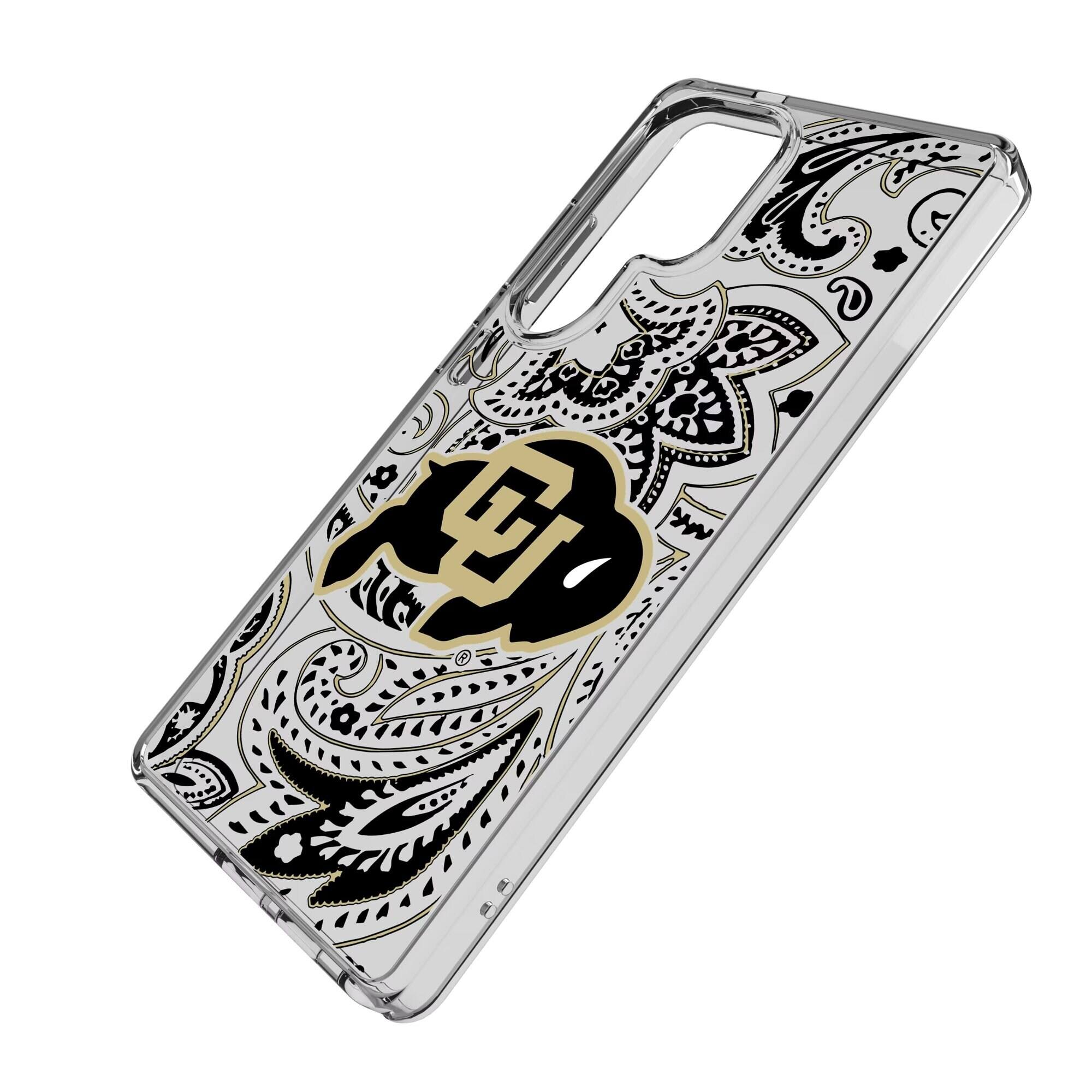 Alt View 1. Keyscaper - Colorado Buffaloes Paisley Galaxy Clear Case - S24 - Multicolor.