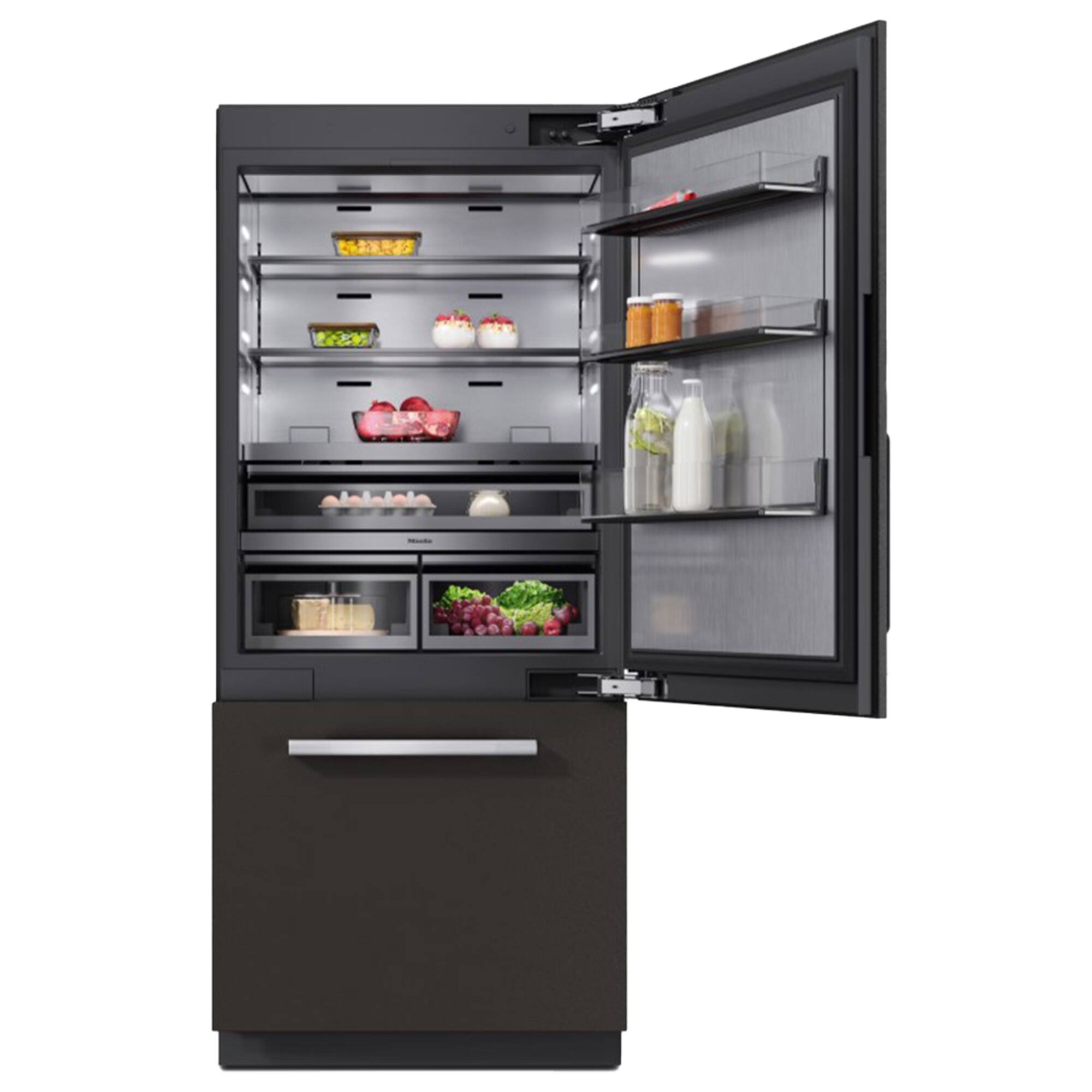 Front. Miele - KFMC 3642 R  36"  20.2 Cubic Feet  Bottom Mount MasterCool Fridge-Freezer - Panel Ready.