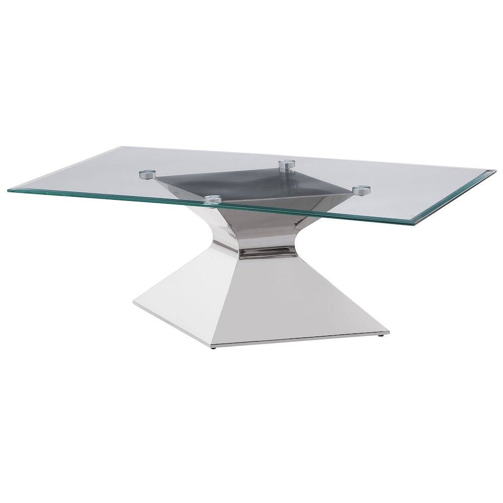 Alt View 4. Coaster Co. of America - Jenny Glass Top Stainless Steel Coffee Table Chrome - Silver.