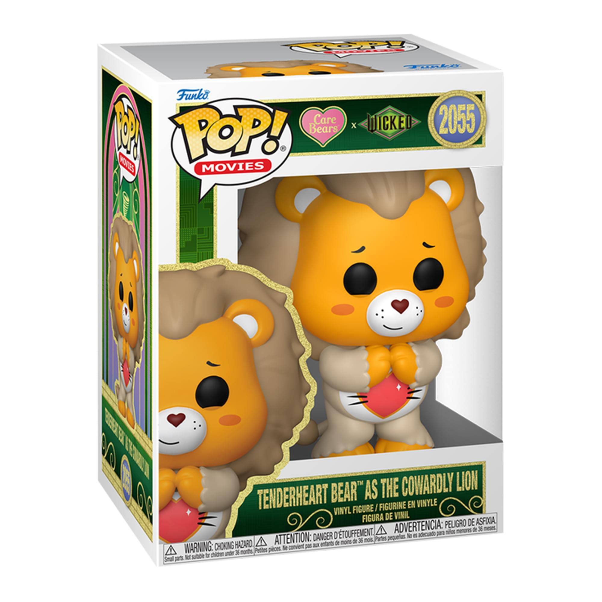 POPL  
Funko Care POP! Bears BOOKS 100 MOVIES millite  
Funko x WICKED 2055  
BEAR" AS THE COWARDLY LION TENDERHEART VINYL FIGURE FIGURINE EN VINYLE FIGURA DE VINIL  
ADVERTENCIA: PELIGRO DE ASFIXIA, A menores de 36 meses D'TOUFFEMENT, adecuado para niños DANGER D'asphyxie, convient aux enfants de moins de 36 mois, Partes WARNING: children under 36 months, PELIGRO DE ASFIXIA, A menores de 36 meses, D'TOUFFEMENT, adecuado para niños DANGER D'asphyxie, convient aux enfants de moins de 36 mois, Small parts.