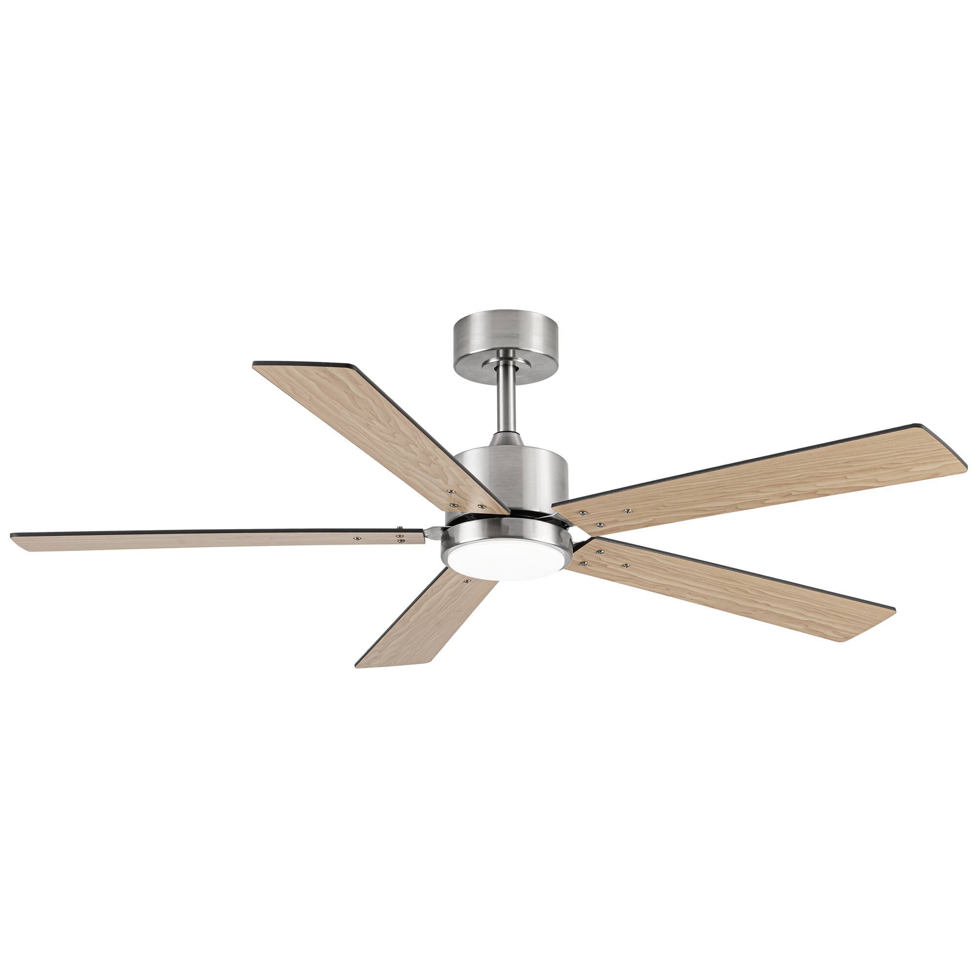 Alt View 8. Vaczon - 52" Modern Brushed Nickel Reversible 5-Blade LED Ceiling Fan with Light and APP - Nickel.