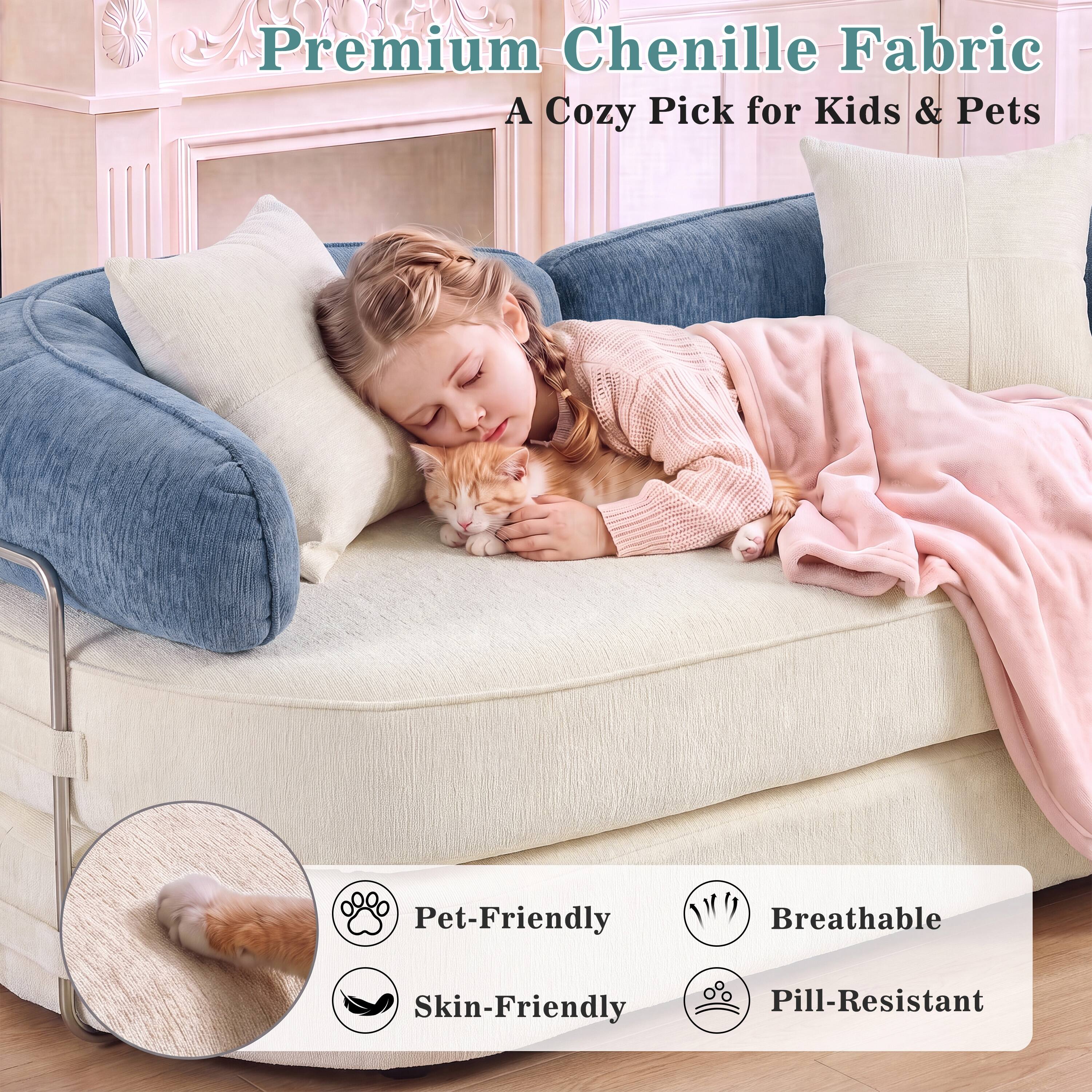 Premium Chenille Fabric  
A Cozy Pick for Kids & Pets  

Pet-Friendly  
Breathable  
Skin-Friendly  
Pill-Resistant