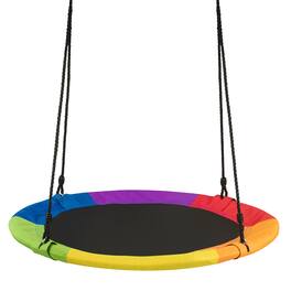 Costway - 40" Flying Saucer Tree Swing 900D Round Swing w/ Multi-ply Rope - Colorful