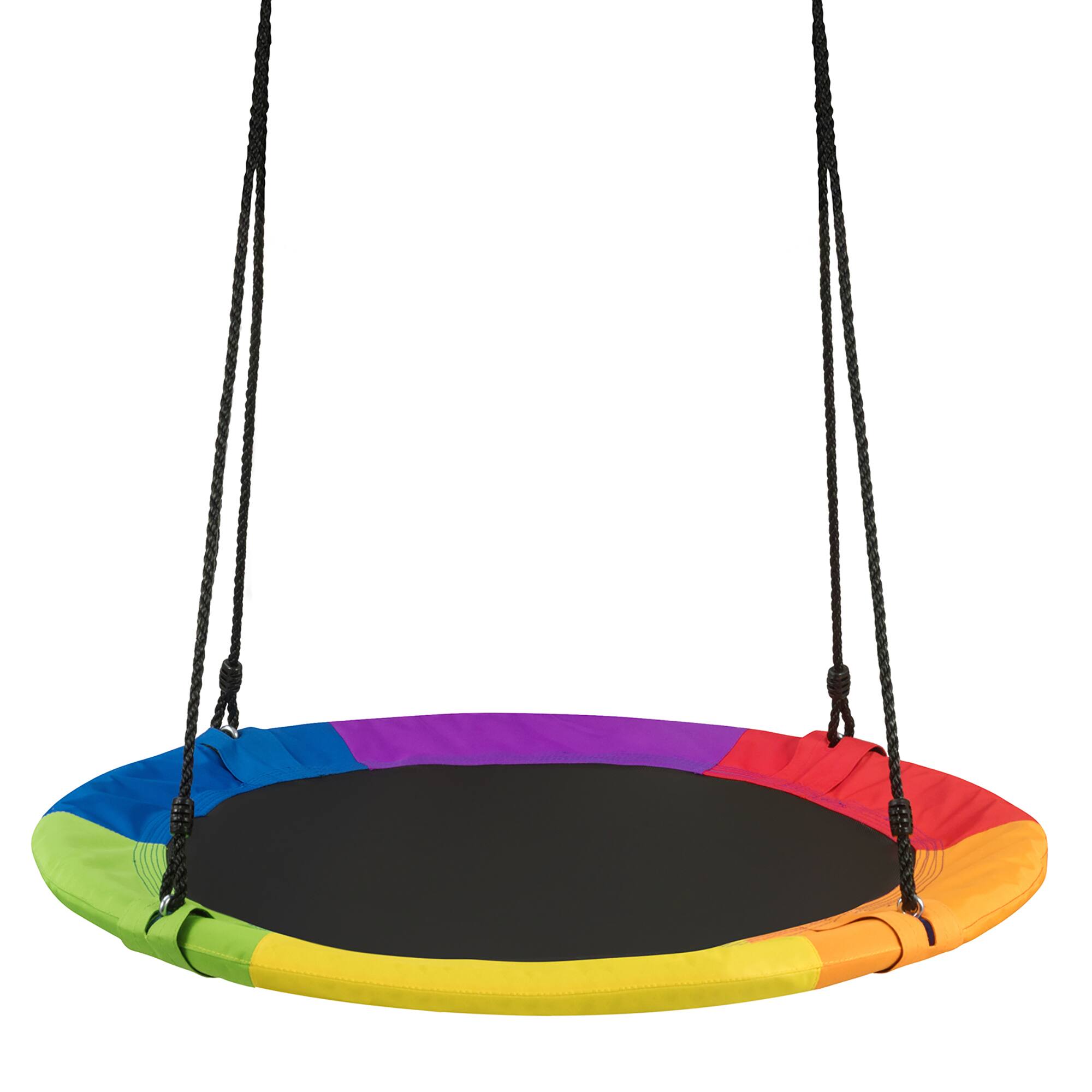 Front. Costway - Costway 40" Flying Saucer Tree Swing  900D Round Swing w/ Multi-ply Rope - Colorful.