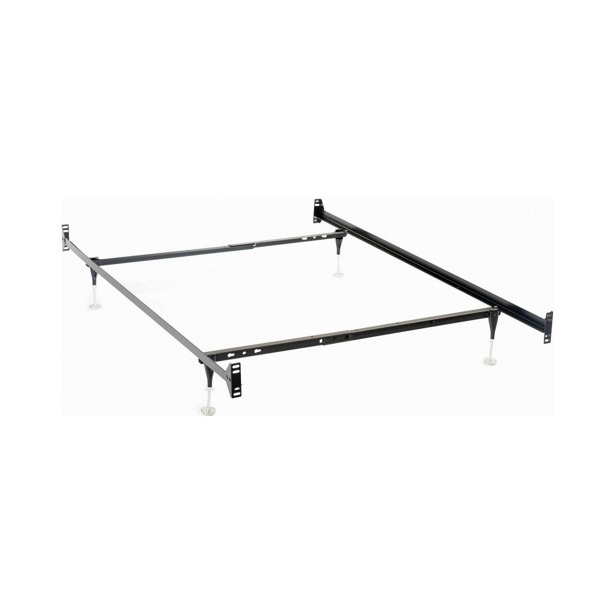 Front. Manhattan Lane - Nit Multisize Bed Frame, Twin or Full, 4 Legs with Glides - Black.