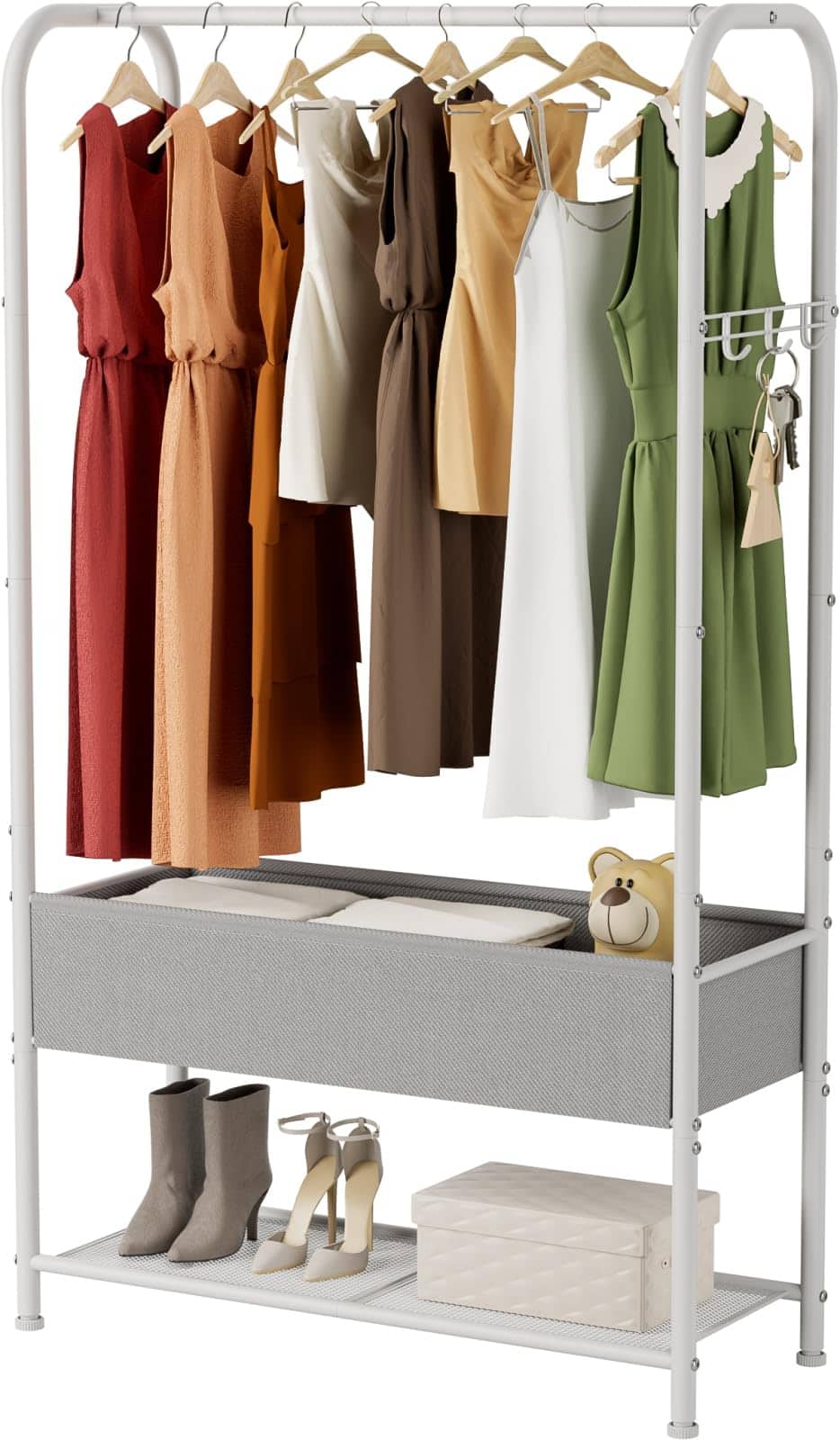 Hirose Alice - SINGAYE Clothing Racks For Hanging Clothes Rack Portable Closet Garment Coat Rack With Shelves Heavy Duty H - White W3-11.5"D x 32"W x 72"H