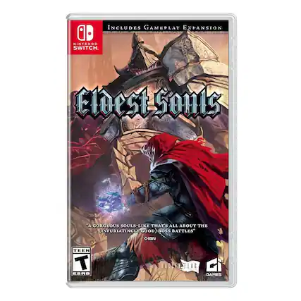 INCLUDES GAMEPLAY EXPANSION
NINTENDO SWITCH
Eldest Souls
"A GORGEOUS SOULS-LIKE THAT'S ALL ABOUT THE (INFURIATINGLY GOOD) BOSS BATTLES" - IGN
TEEN T ESRB
FATFLAG GAMES - T (Teen 13+)