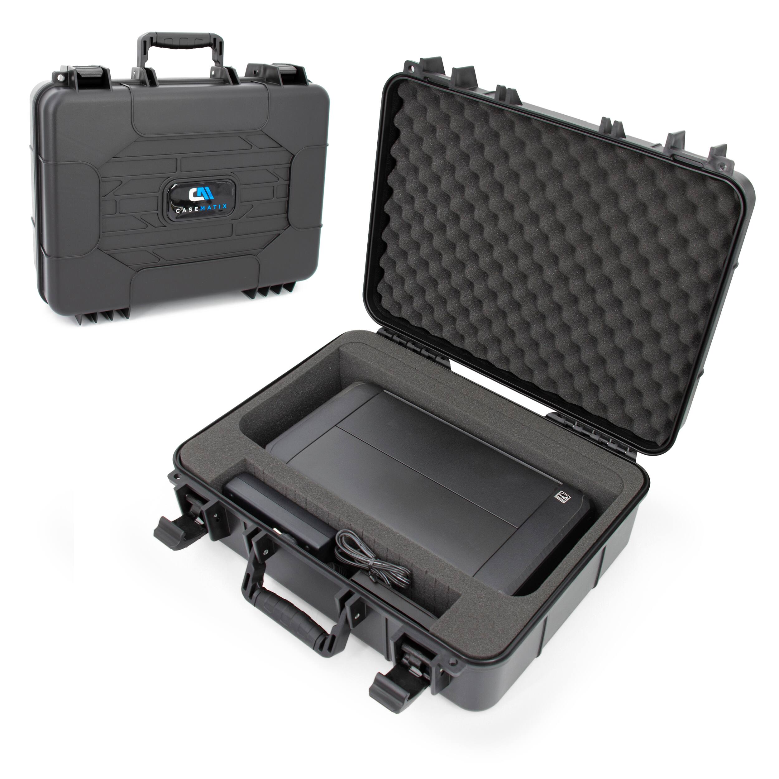 Front. CASEMATIX - Portable Printer Case Fits Canon PIXMA TR160 and TR150 Wireless Portable Inkjet Printers – Hard Storage Carrying Case.