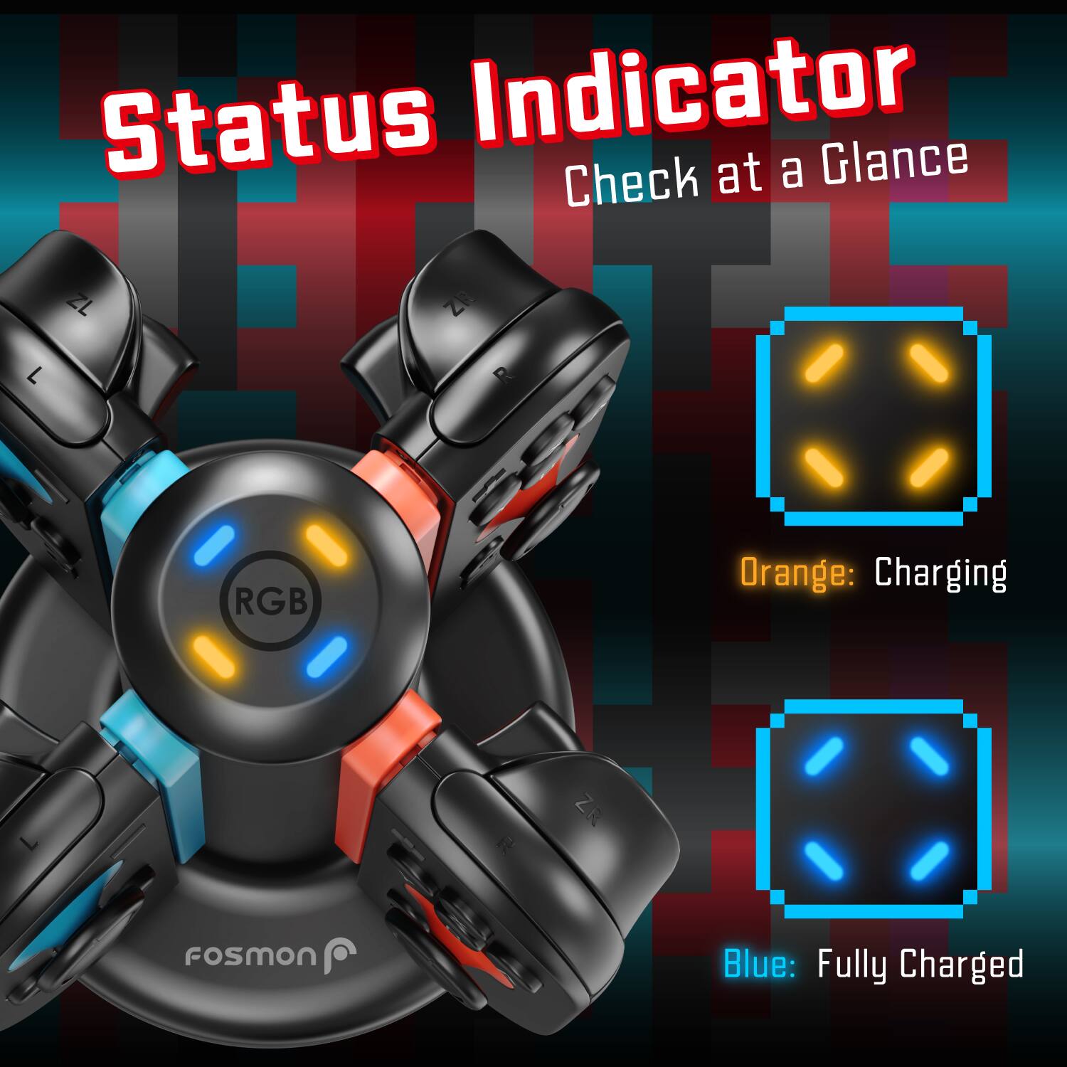 Status Indicator Check at a Glance

Orange: Charging

Blue: Fully Charged