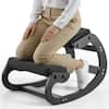 Front. VEVOR - Ergonomic Kneeling Chair, Wooden Posture Knee Chair with Adjustable Thick Foam Cushions & Solid Wood Frame - Black frame + black pad.