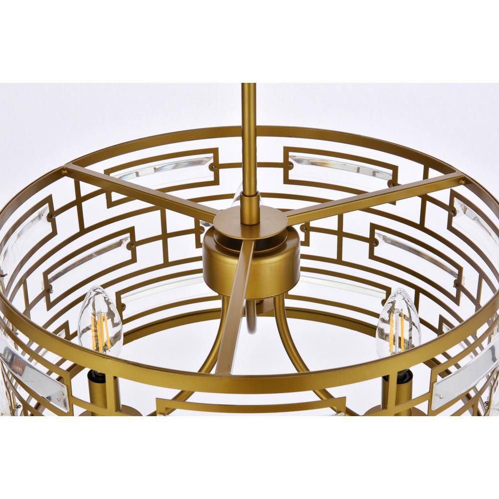 Alt View 1. Elegant Lighting - Kennedy 16.5 inch pendant in brass - Brass.