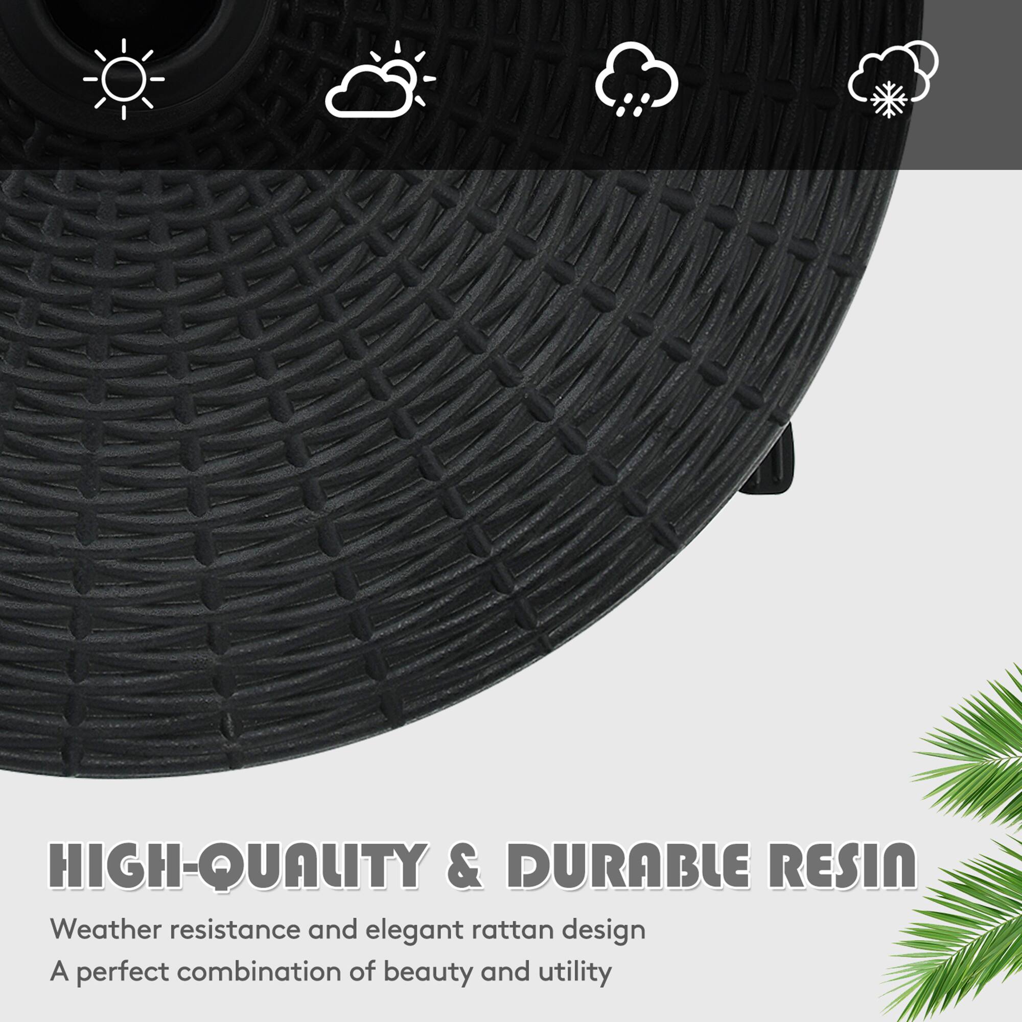 HIGH-QUALITY & DURABLE RESIN  
Weather resistance and elegant rattan design  
A perfect combination of beauty and utility