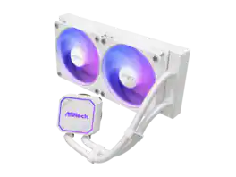ASRock - AIO Pro 240 ARGB 27mm radiator, ARGB waterblock, ARGB Hub-lighting fan, version - White
