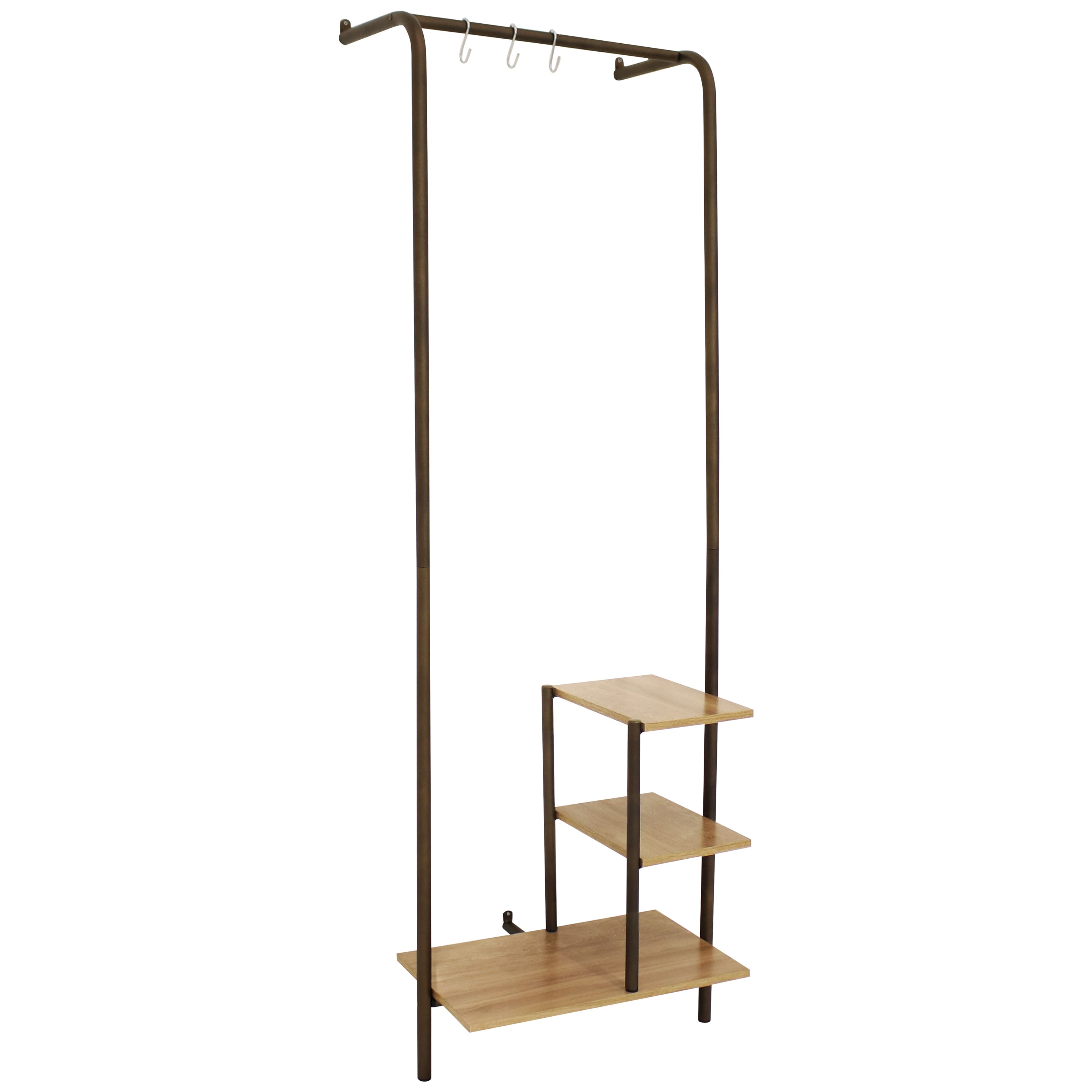 Photos - Shoe Cabinet / Rack Sunnydaze - Wall-Mounted MDP 3-Shelf Storage Rack - 67 in - Black CRO-157