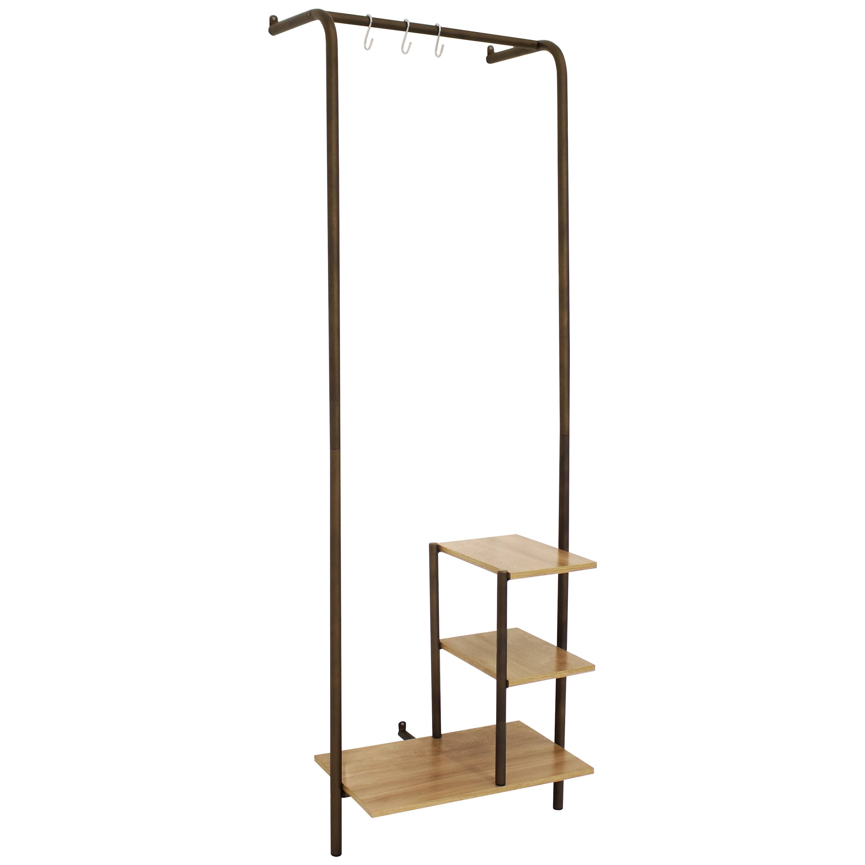 Front. Sunnydaze - Wall-Mounted MDP 3-Shelf Storage Rack - 67 in - Black.