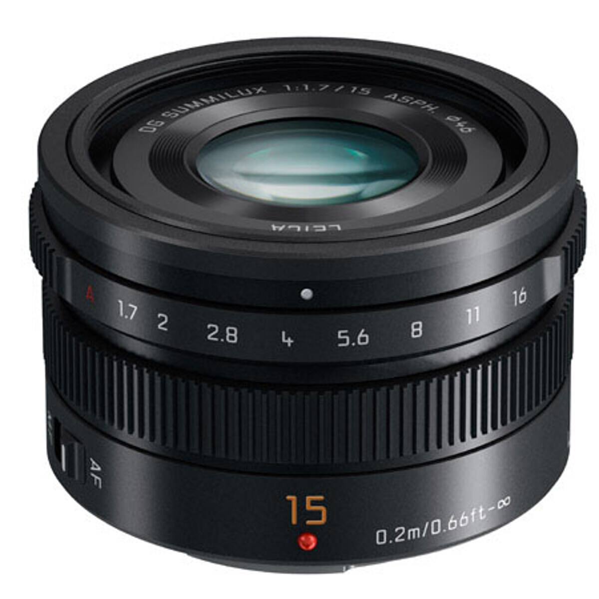 101.7/15 SUMMILUX ASPH. DG 046 LCILA A 1.7 2 2.8 4 5.6 8 11 16 I AF 15 0.2m/0.66ft-∞