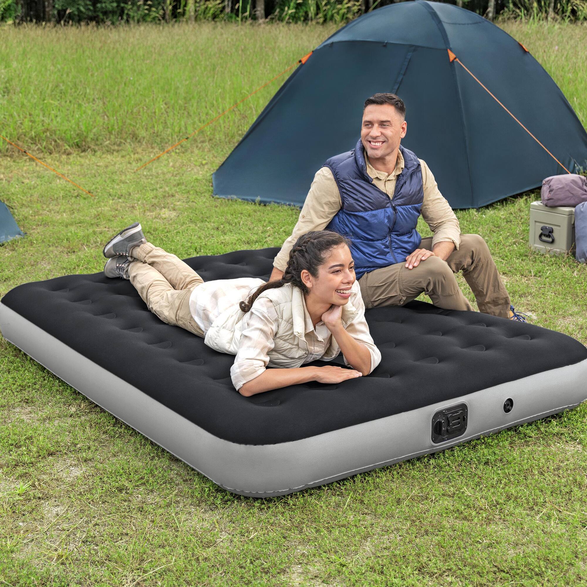 Alt View 4. Bestway - River Gorge: 9.5" Queen Airbed - Black.