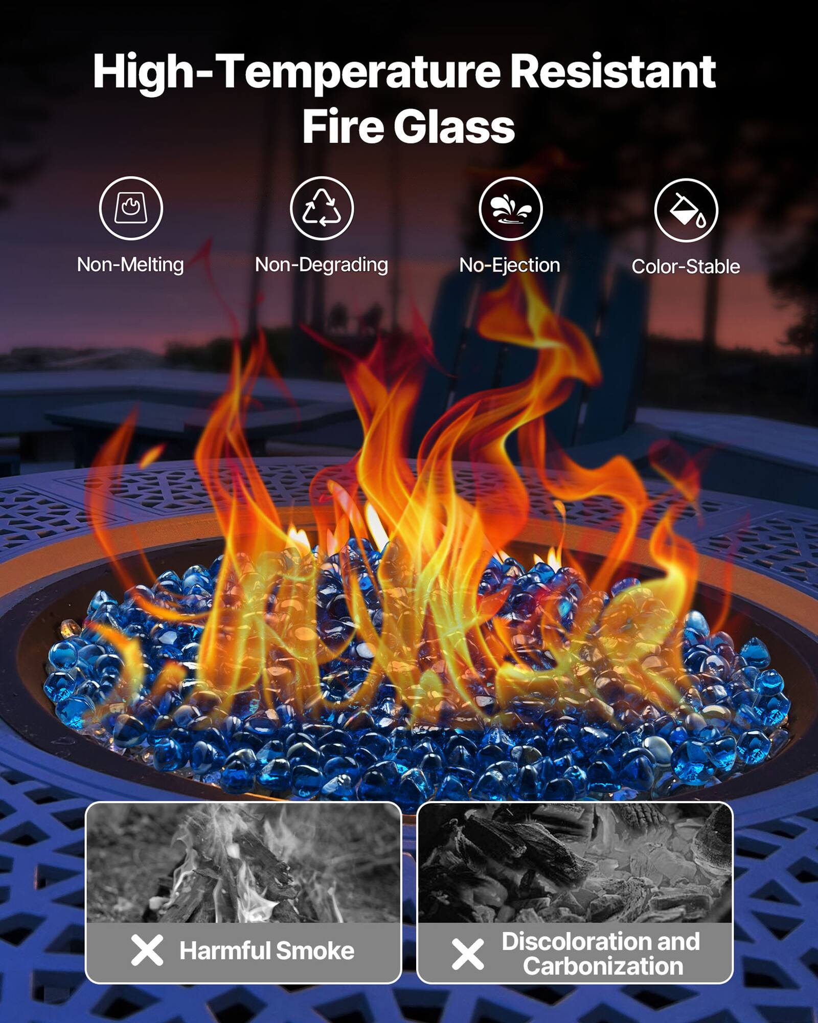 High-Temperature Resistant Fire Glass  
Non-Melting  
Non-Degrading  
No-Ejection  
Color-Stable  
No Harmful Smoke  
No Discoloration and Carbonization