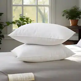 Peace Nest - 2 Pack Premium Feather Bed Pillows with 100% Cotton Cover - Standard - White